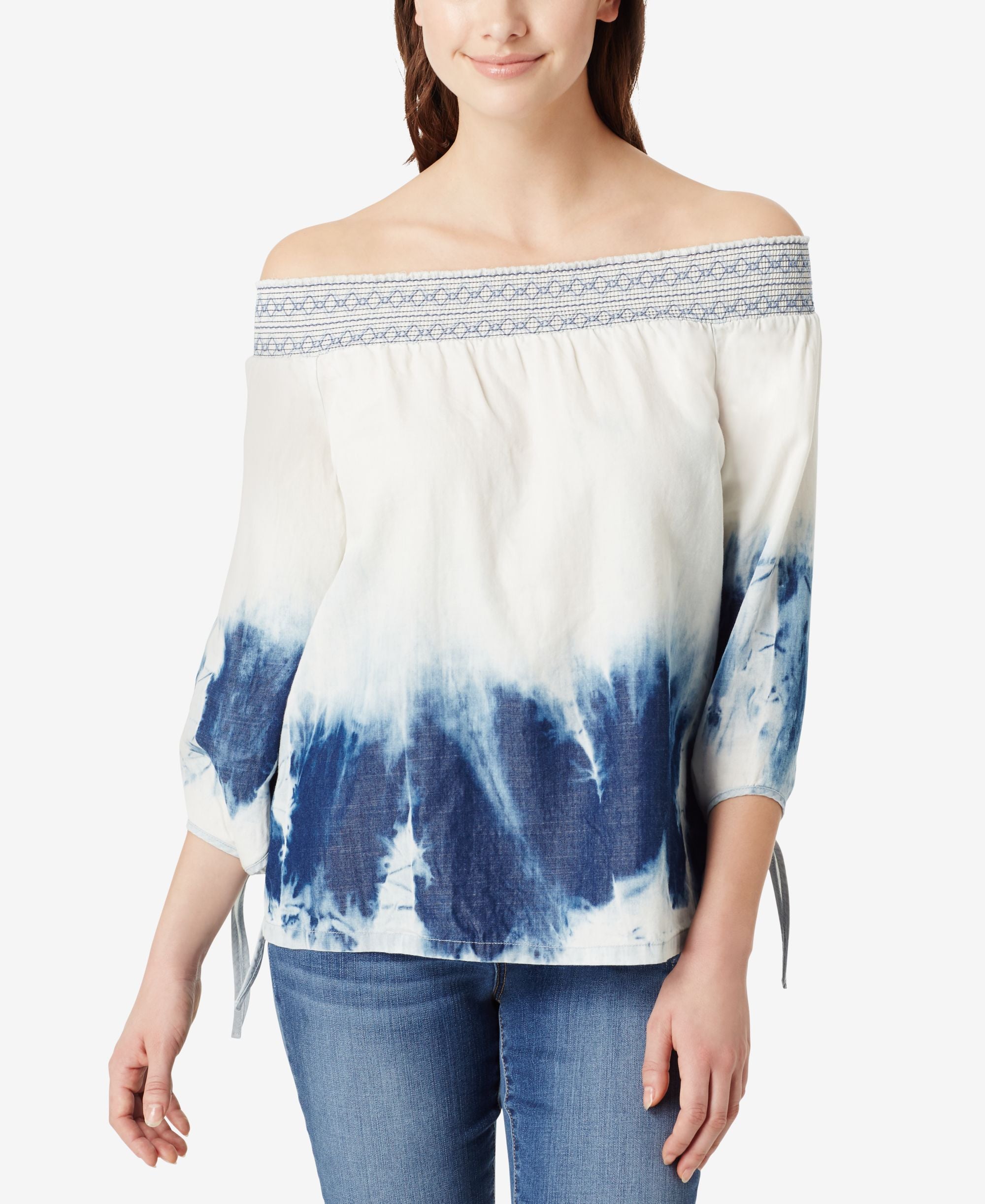 Vintage America Gina Tie Dyed Off The Shoulder Top