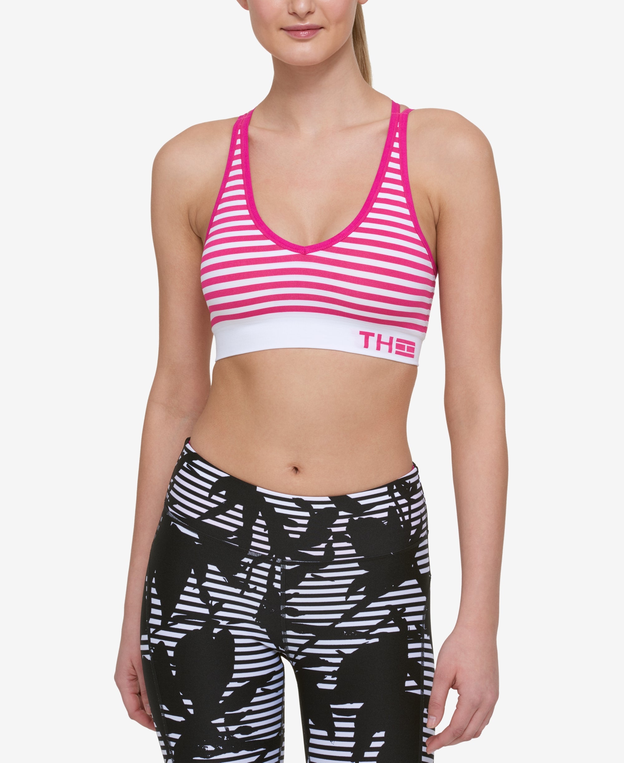 Tommy Hilfiger Sport Striped Sports Bra Style