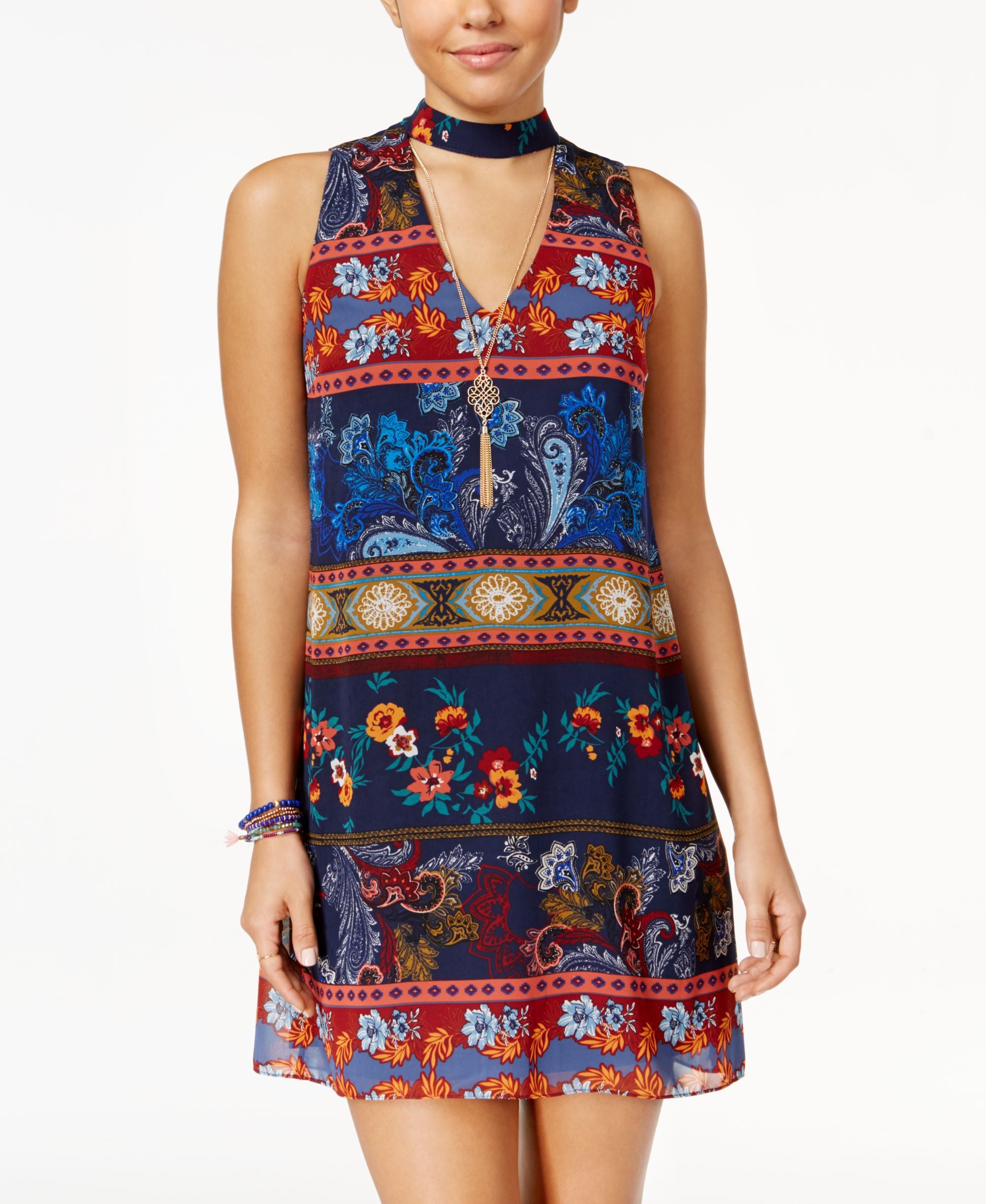 Bcx Juniors Mock Neck Necklace Dress