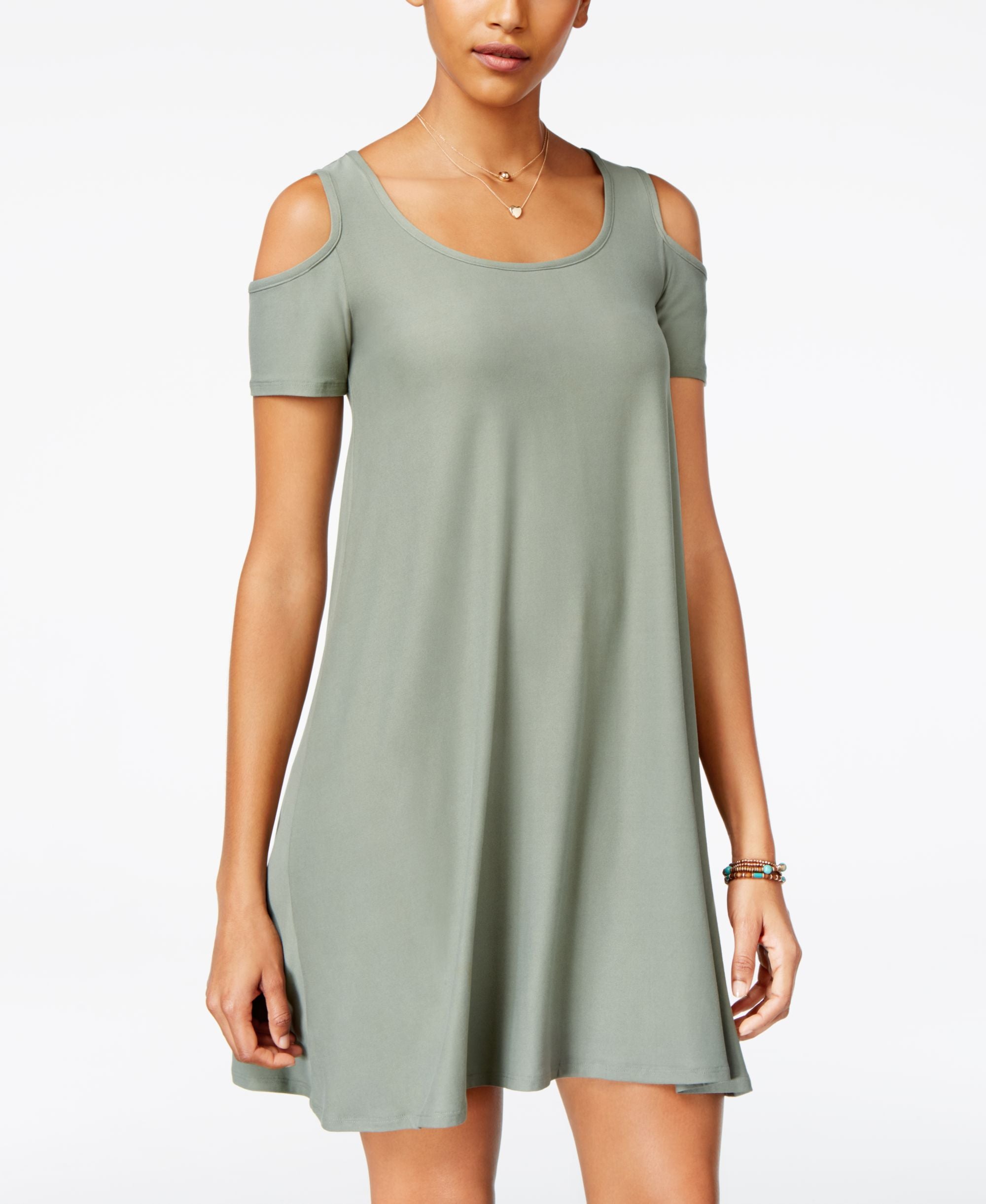 Planet Gold Juniors Cold Shoulder Shift Dress
