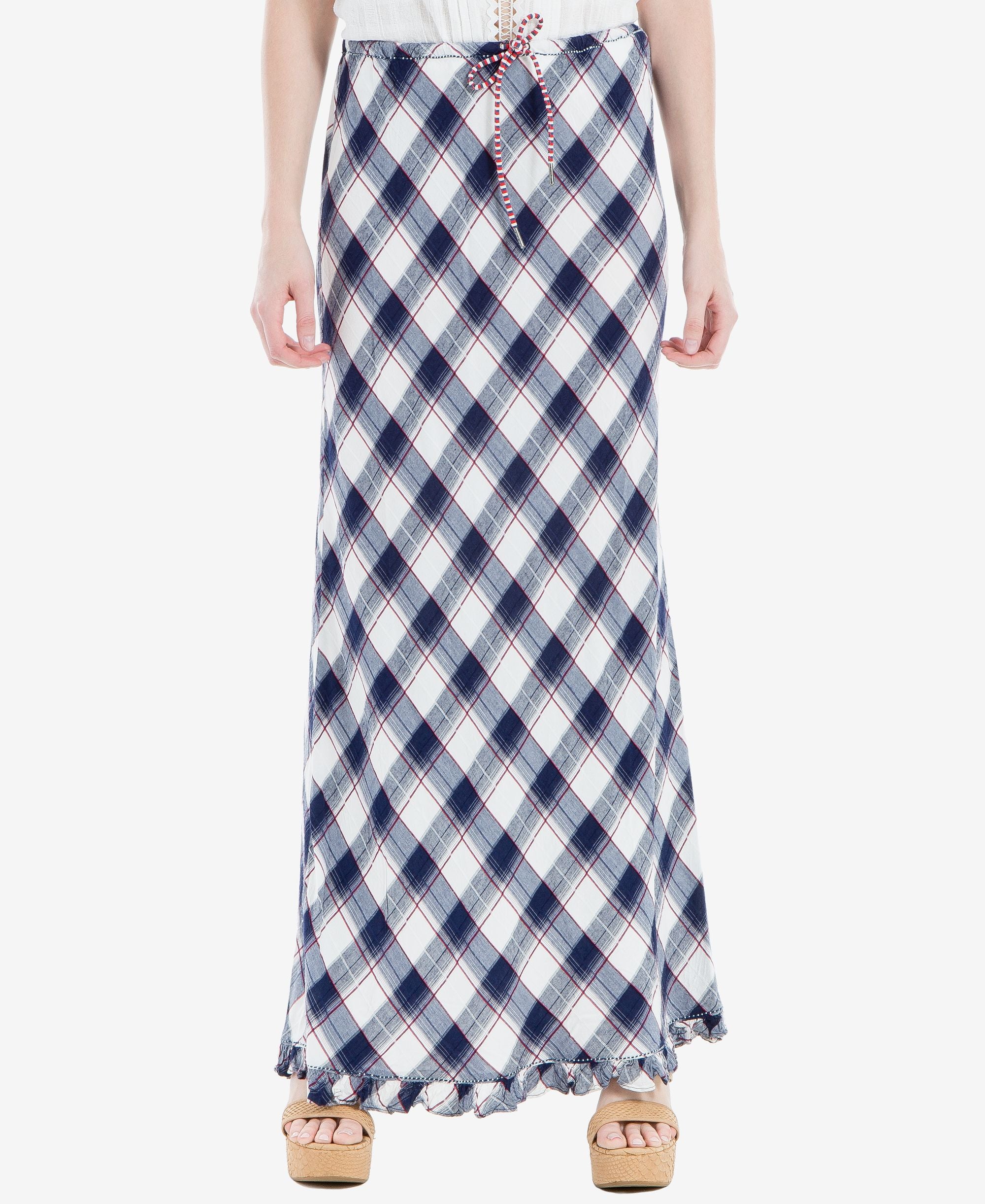 Max Studio London Plaid Maxi Skirt