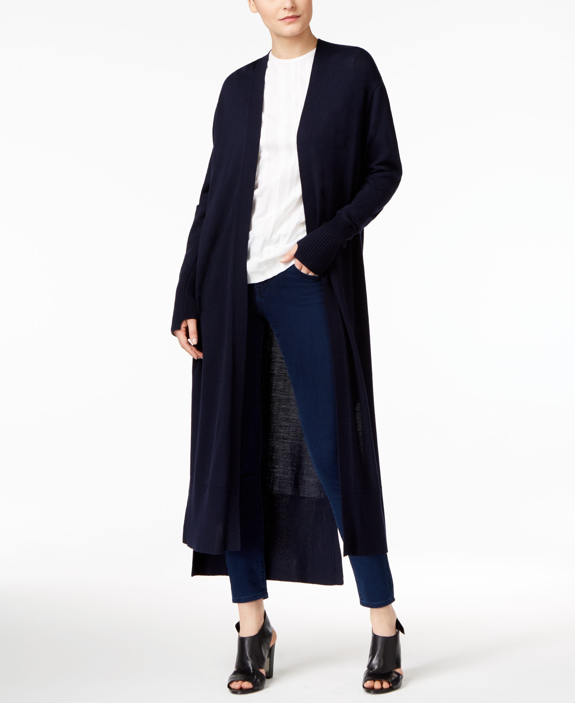 DKNY Long Open Front Cardigan
