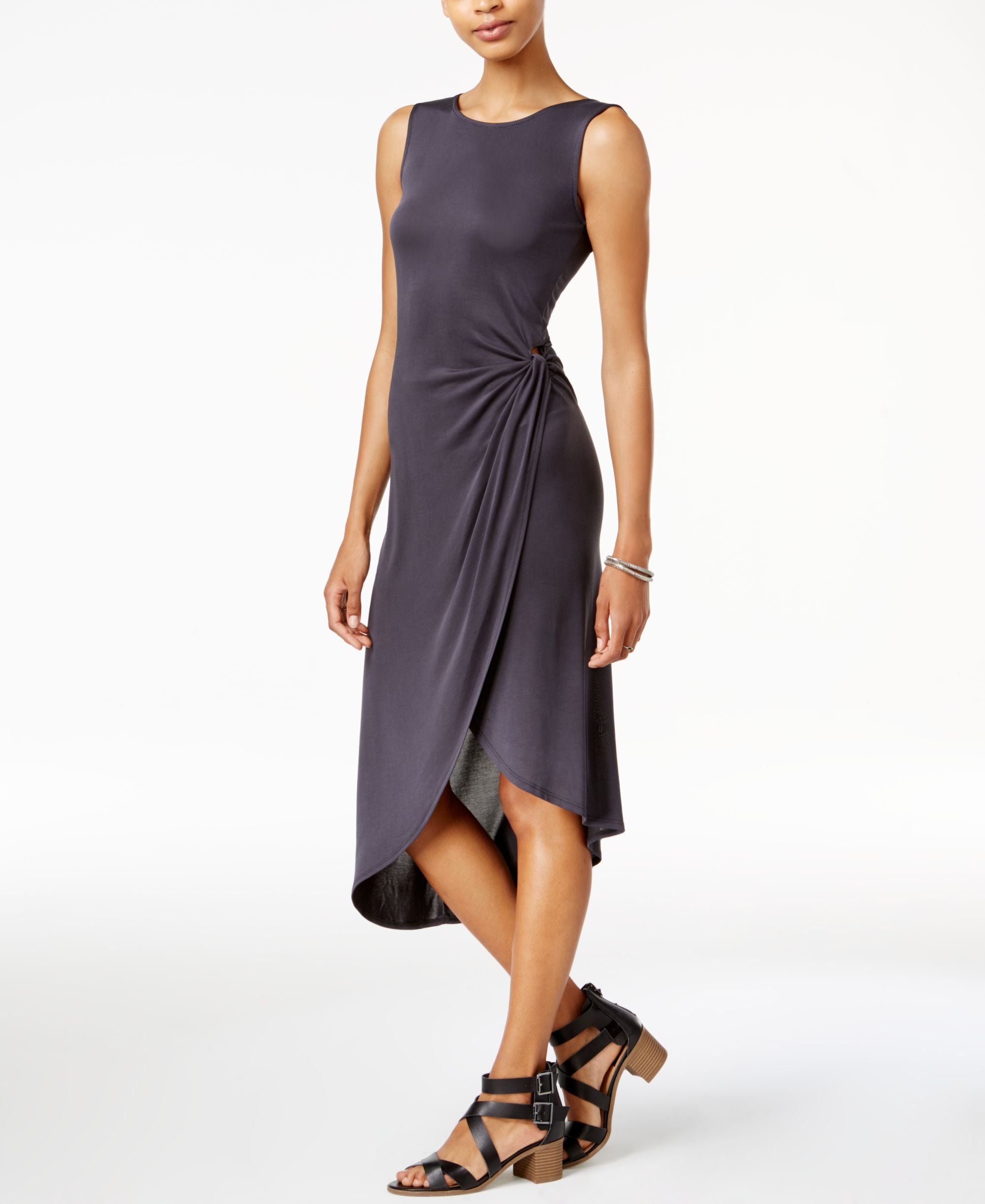 Bar III Twisted Faux Wrap Dress