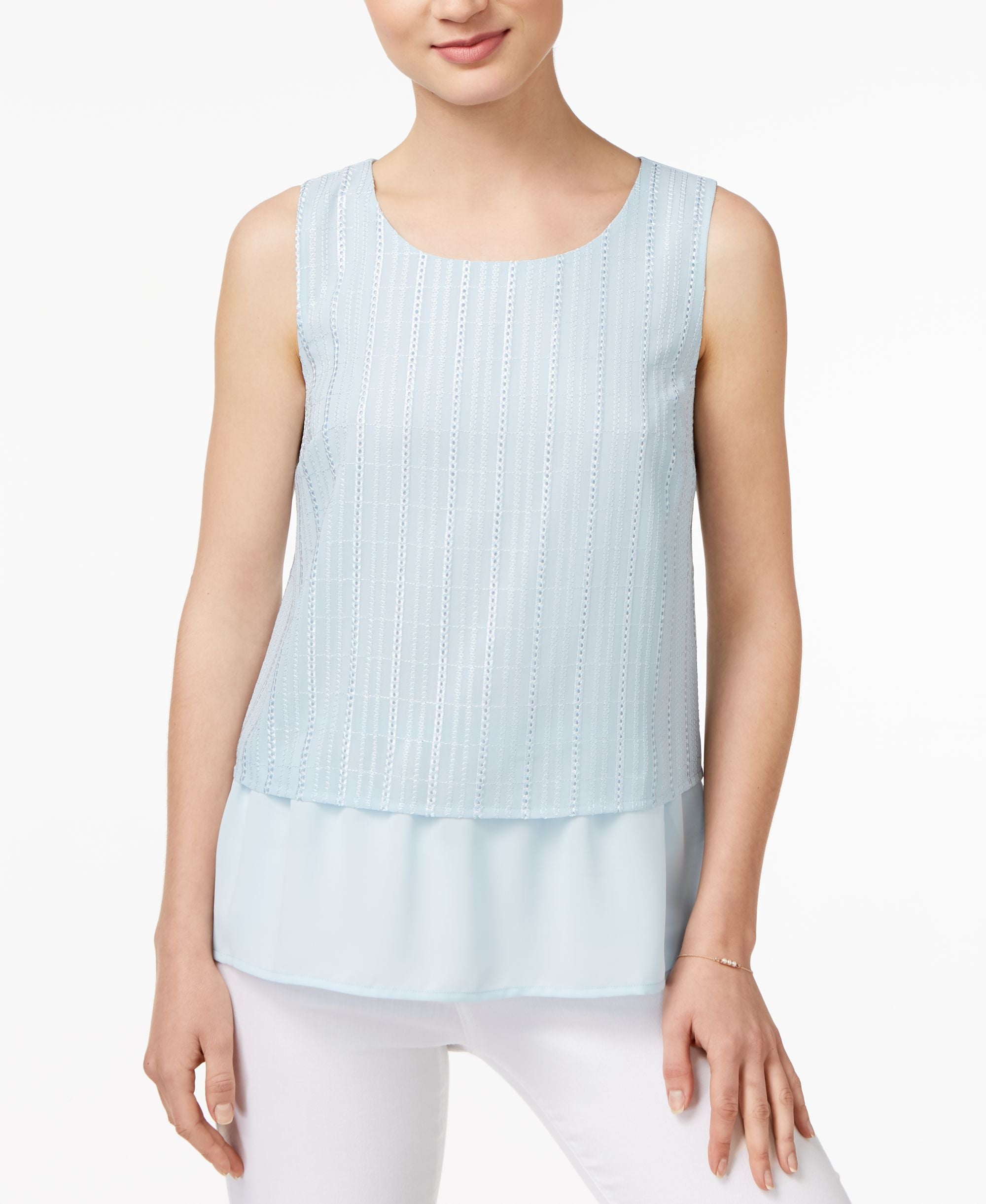 Maison Jules Textured Contrast Top