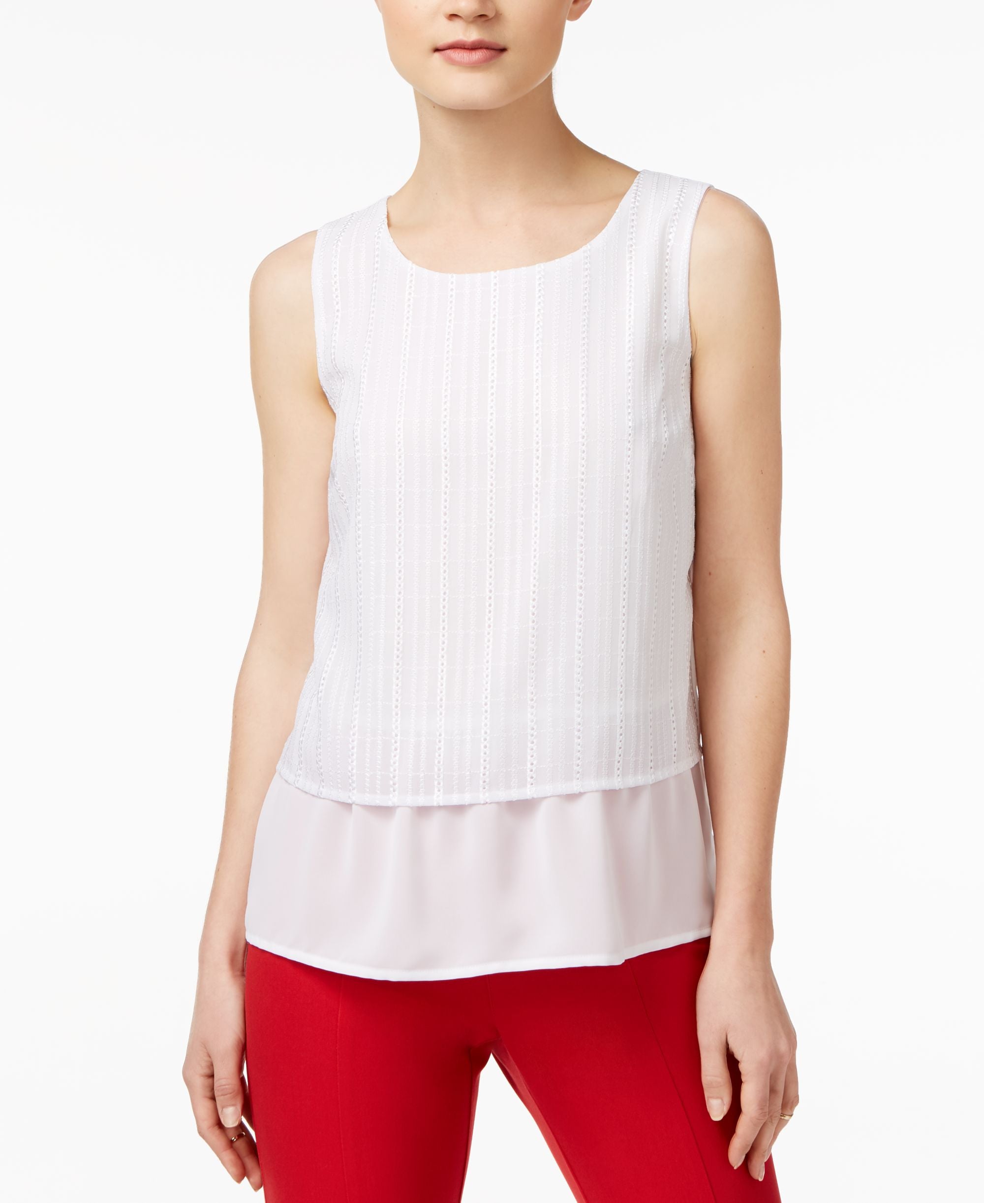 Maison Jules Textured Contrast Top