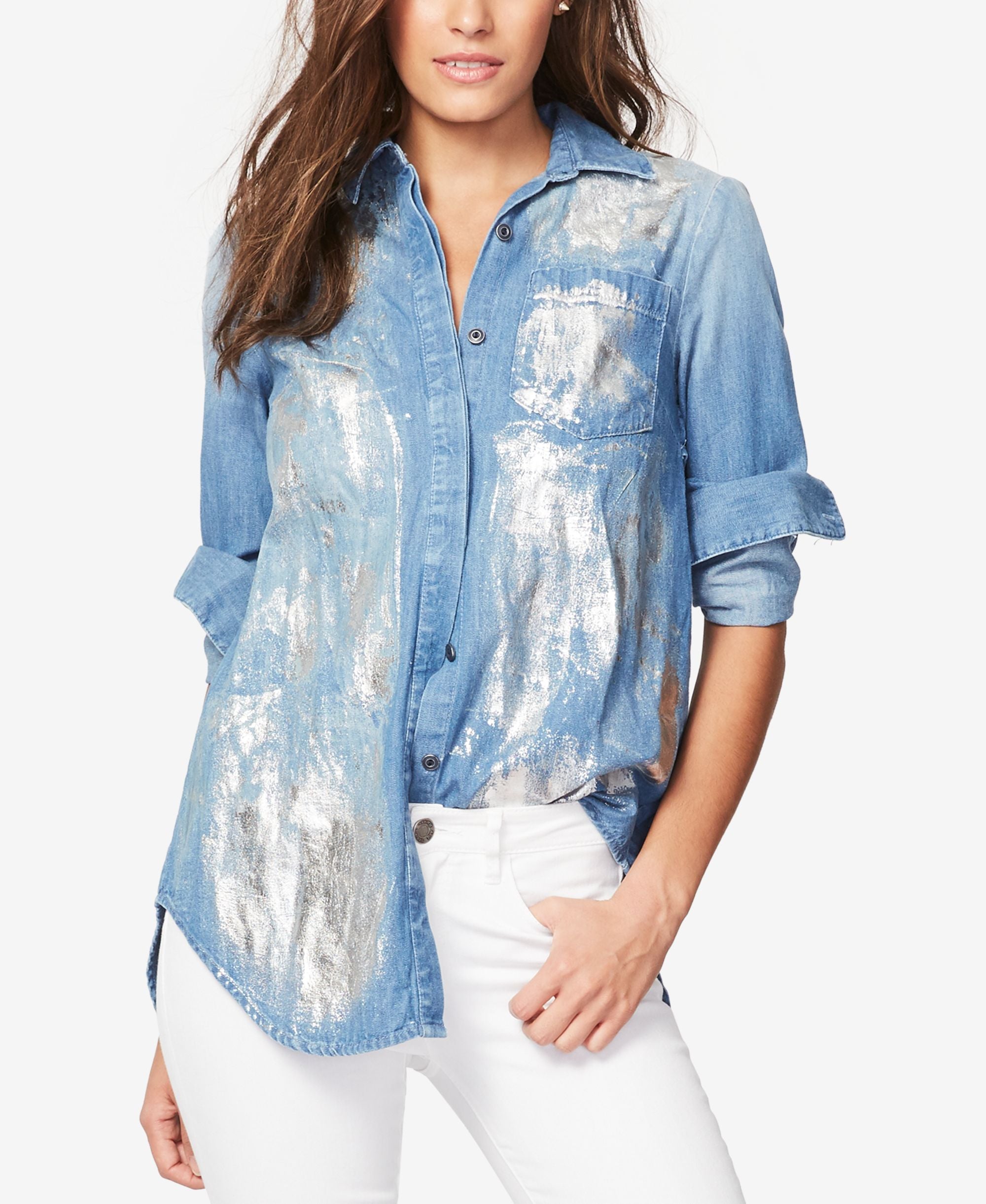 Rachel Rachel Roy Split Back Metallic Detail Shirt