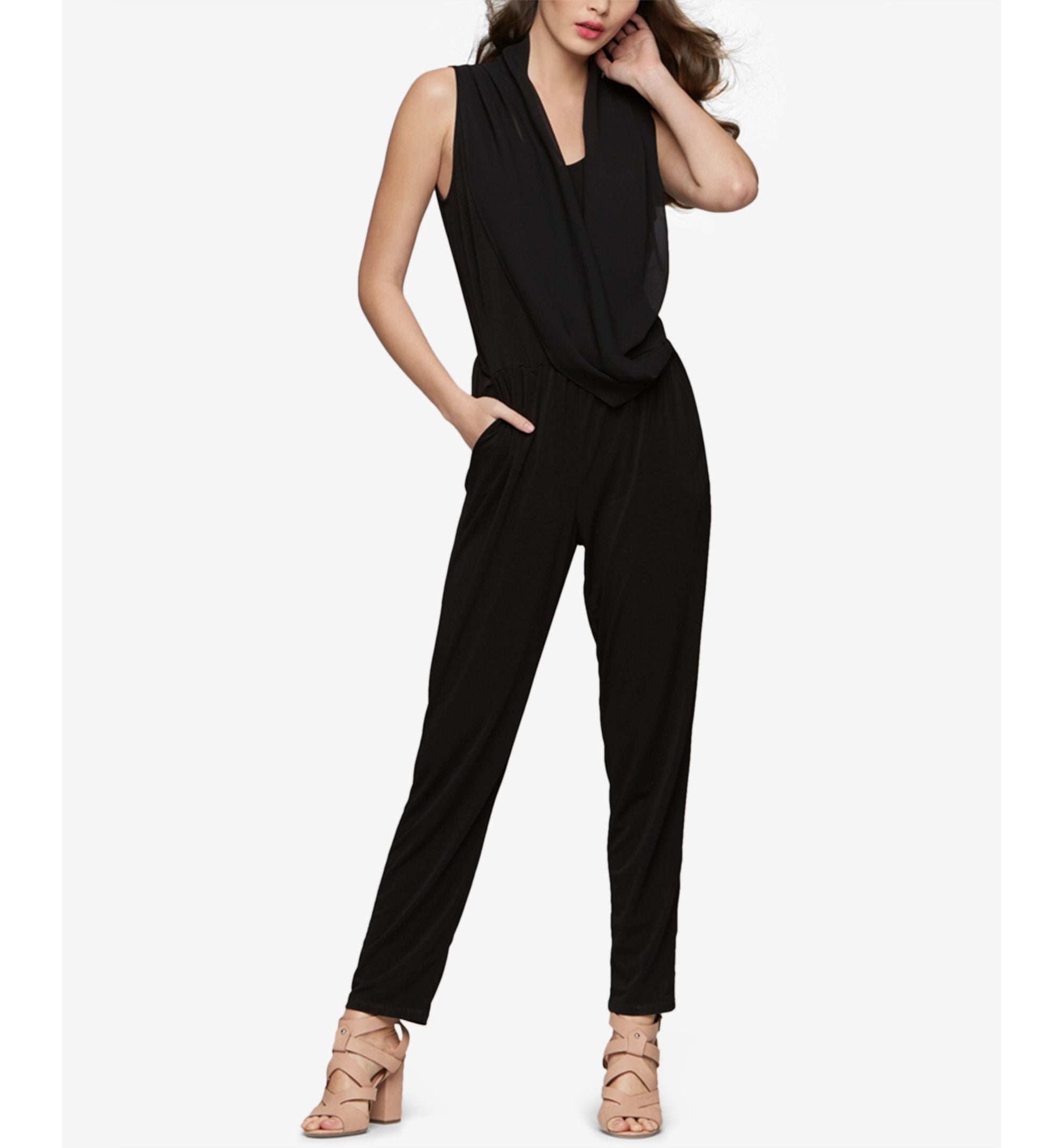 Sleeveless Draped Jumpsuit