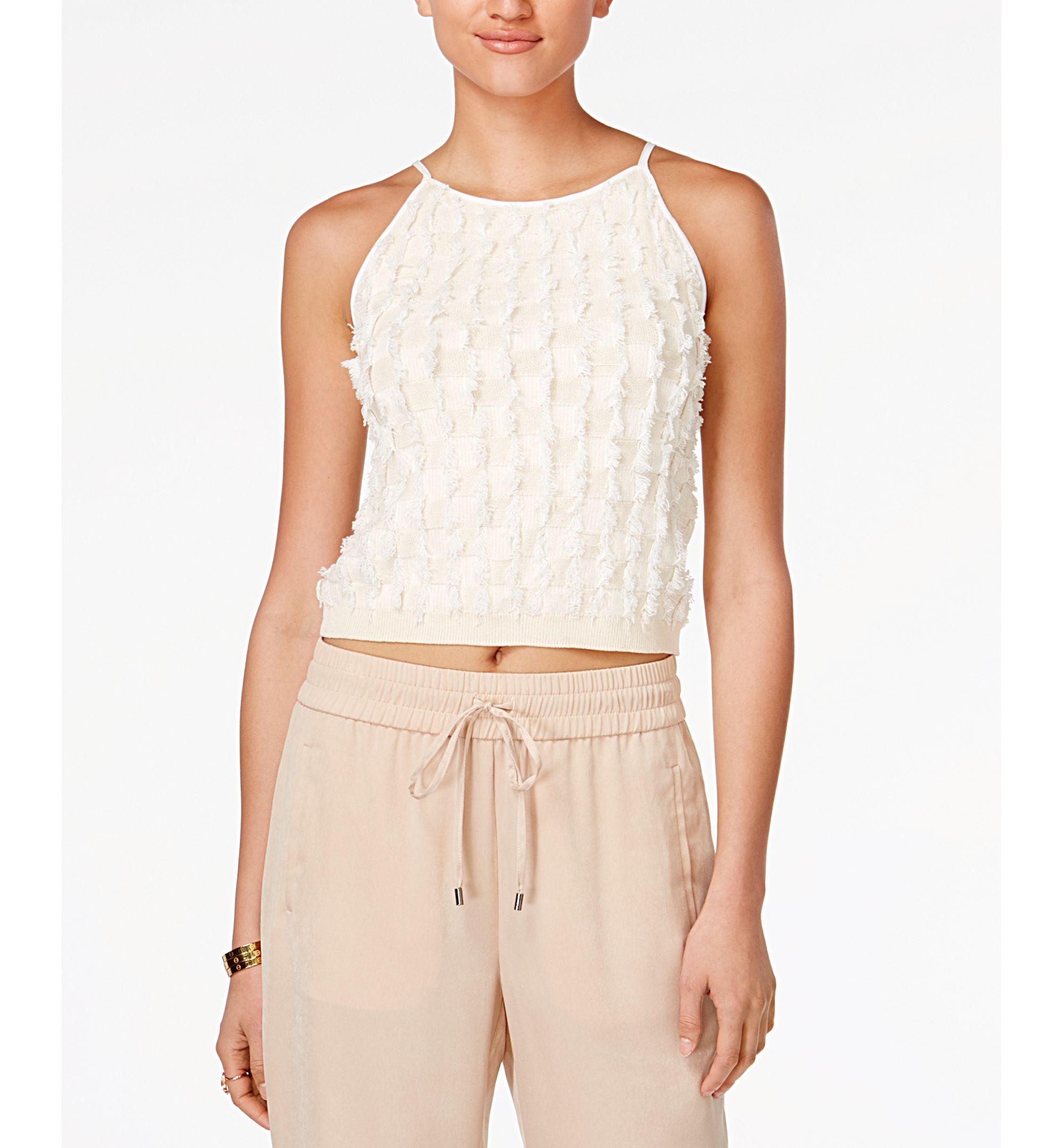 BAR III Sleeveless Fringe Top