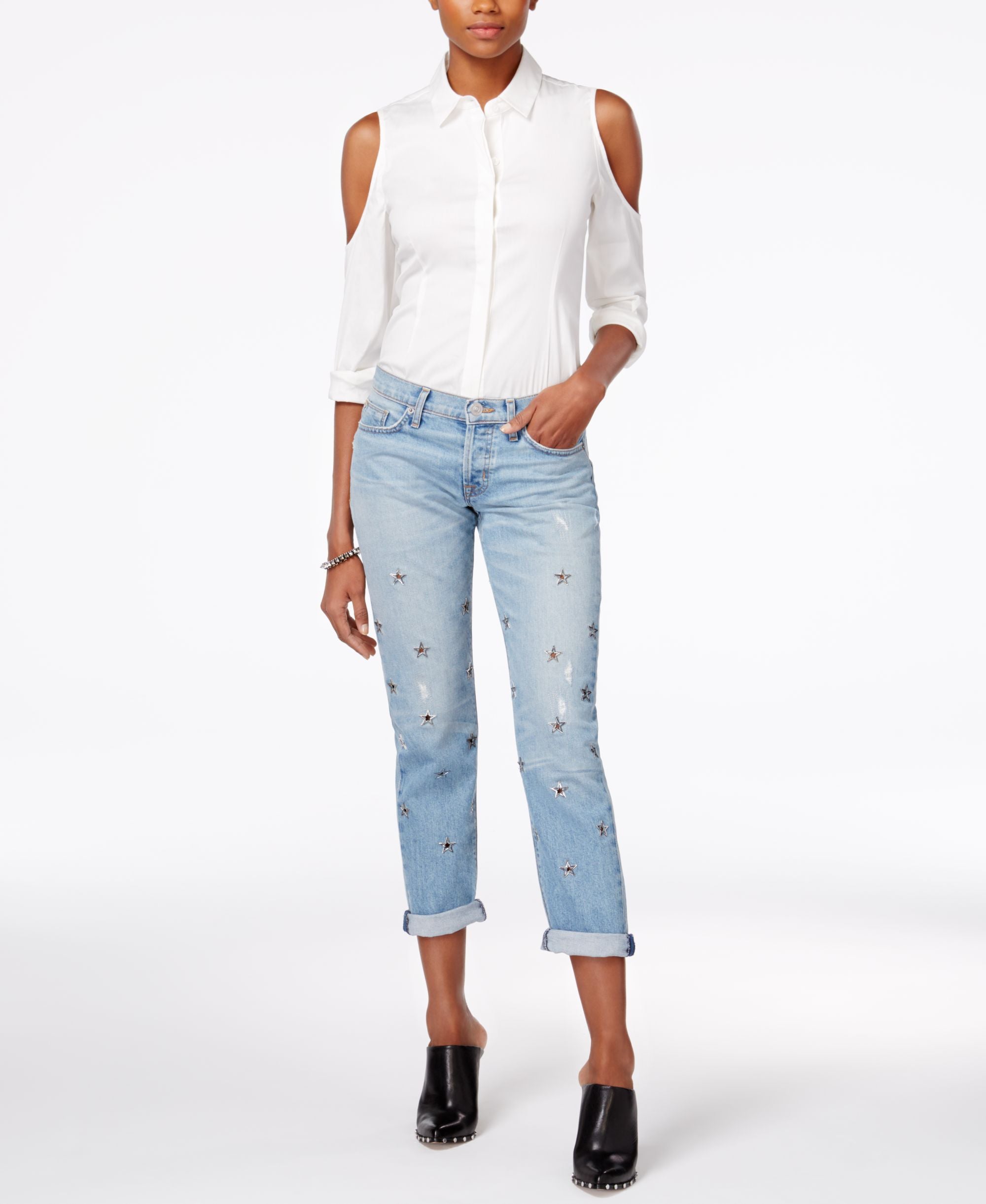 Hudson Jeans Riley Ripped Straight Leg Jeans
