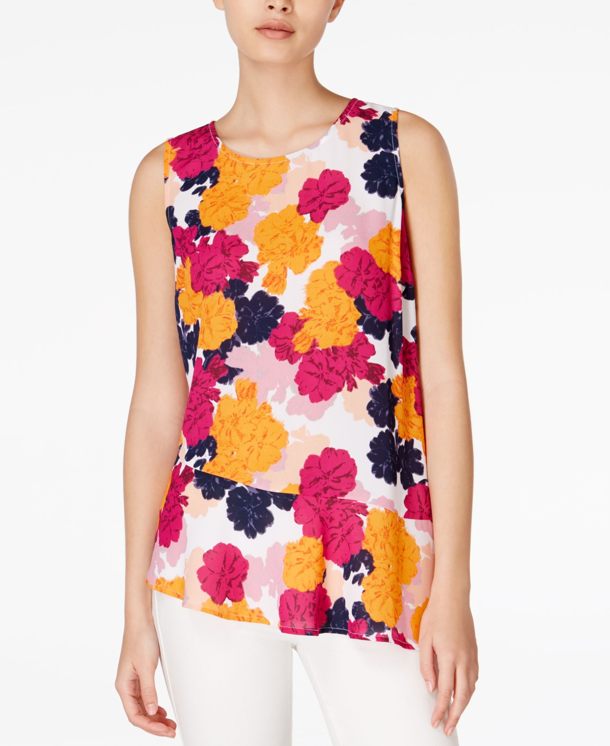 Maison Jules Printed Asymmetrical Top