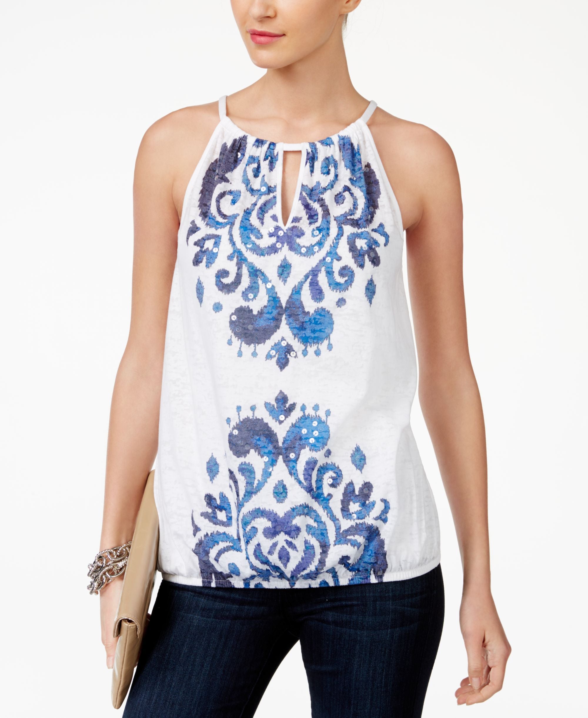 INC International Concepts Printed Halter Top