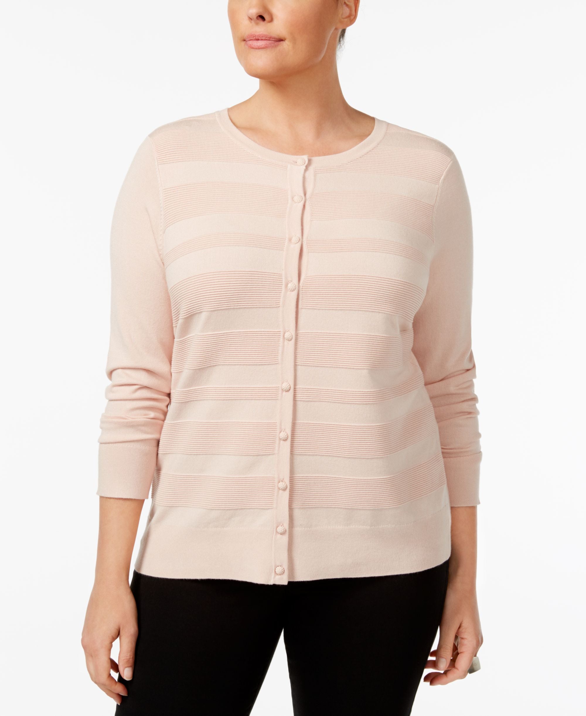 Charter Club Plus Size Striped Cardigan