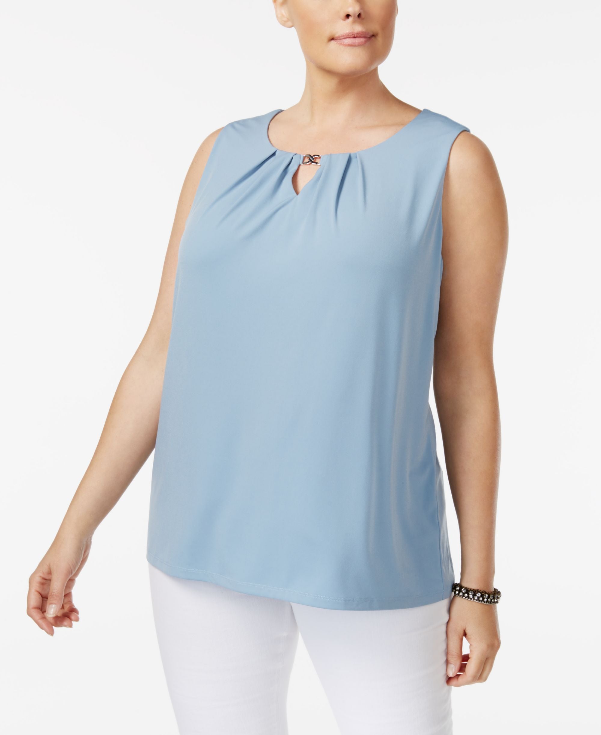 Charter Club Plus Size Keyhole Tank
