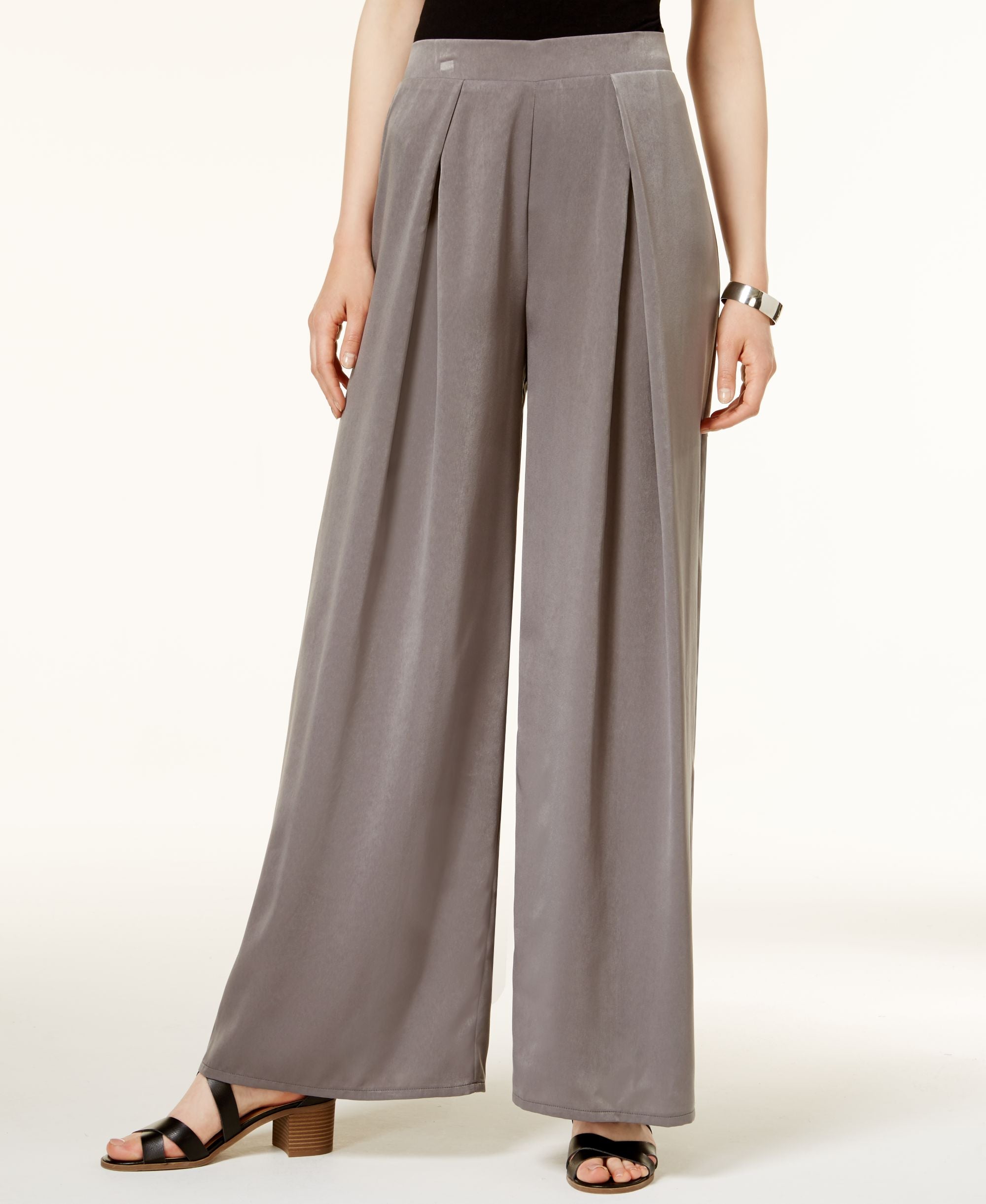 BAR III Pleated Wide Leg Soft Pants