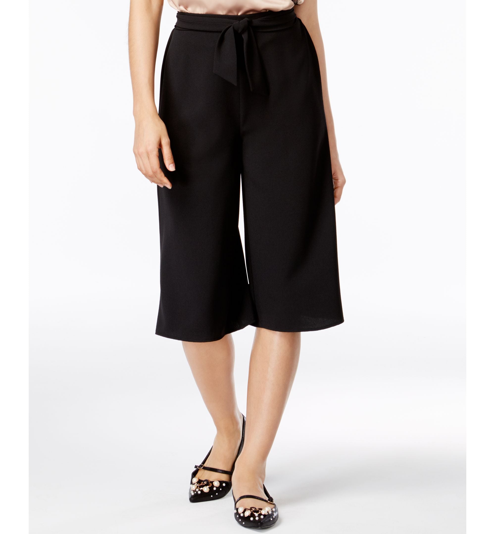 Material Girl Juniors Sash Belt Gaucho Pants