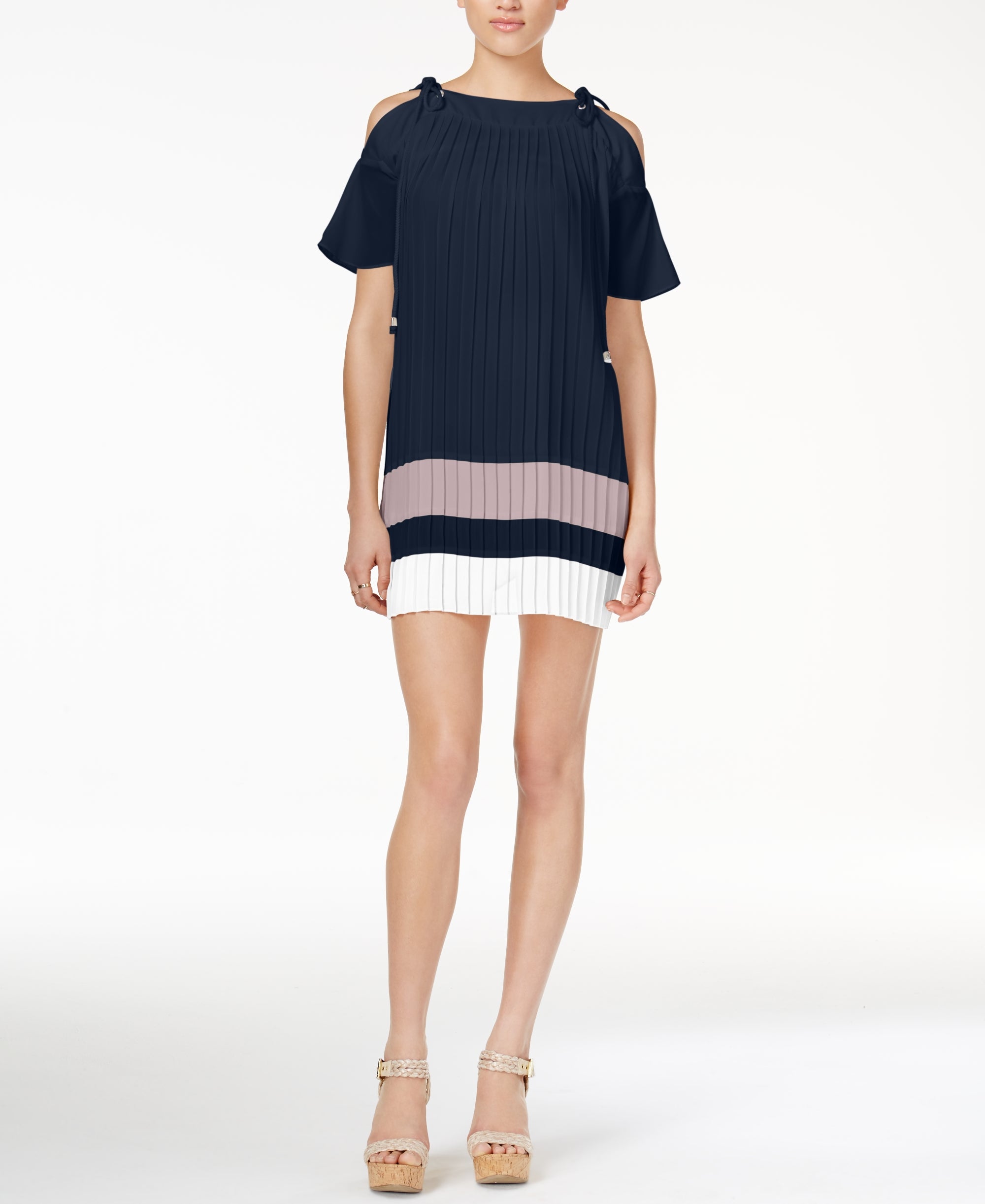 endless rose Pleated Off-The-Shoulder Dress