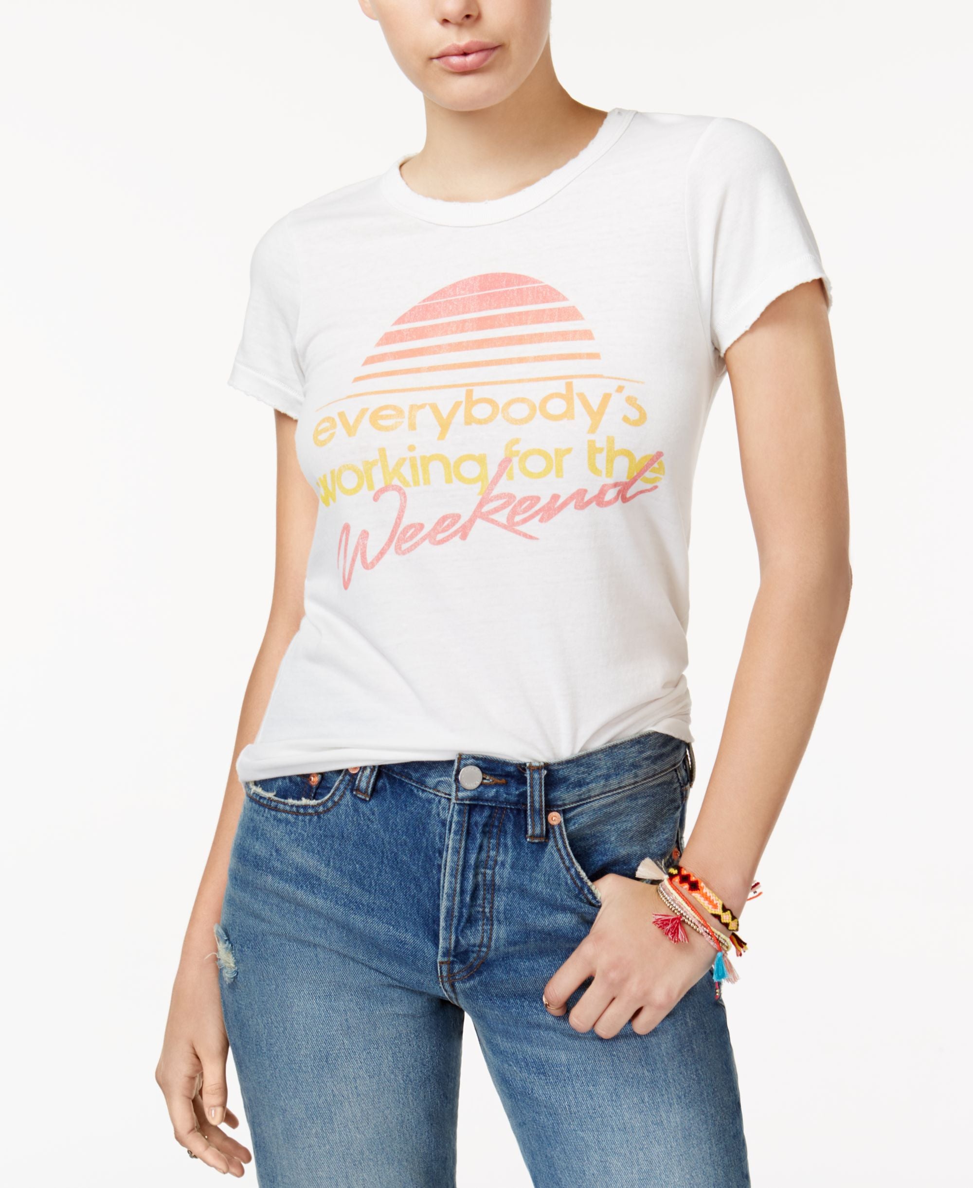 Junk Food Cotton Working For The Weekend Graphic T-Shirt