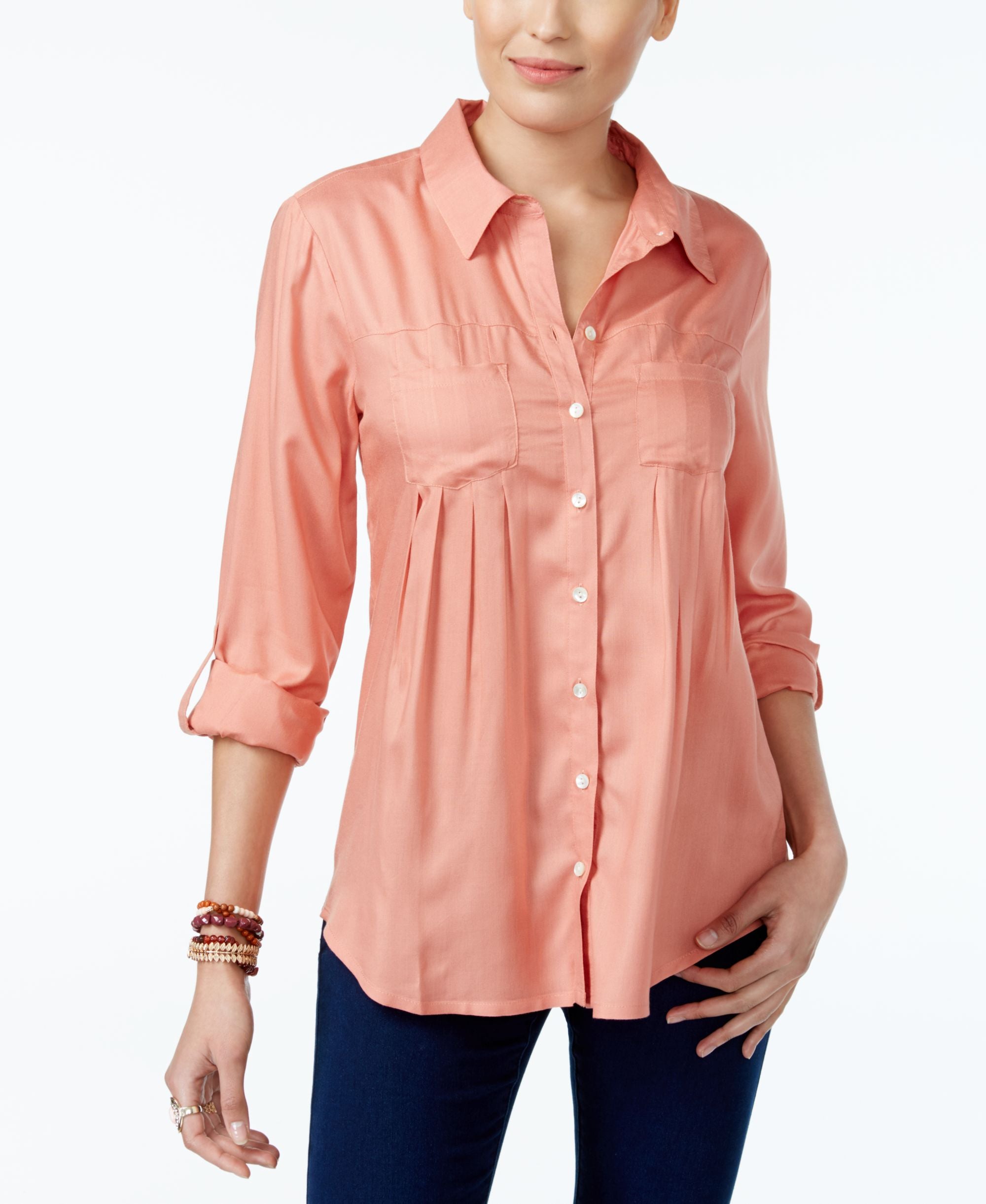 Style & Co Roll Tab Shirt