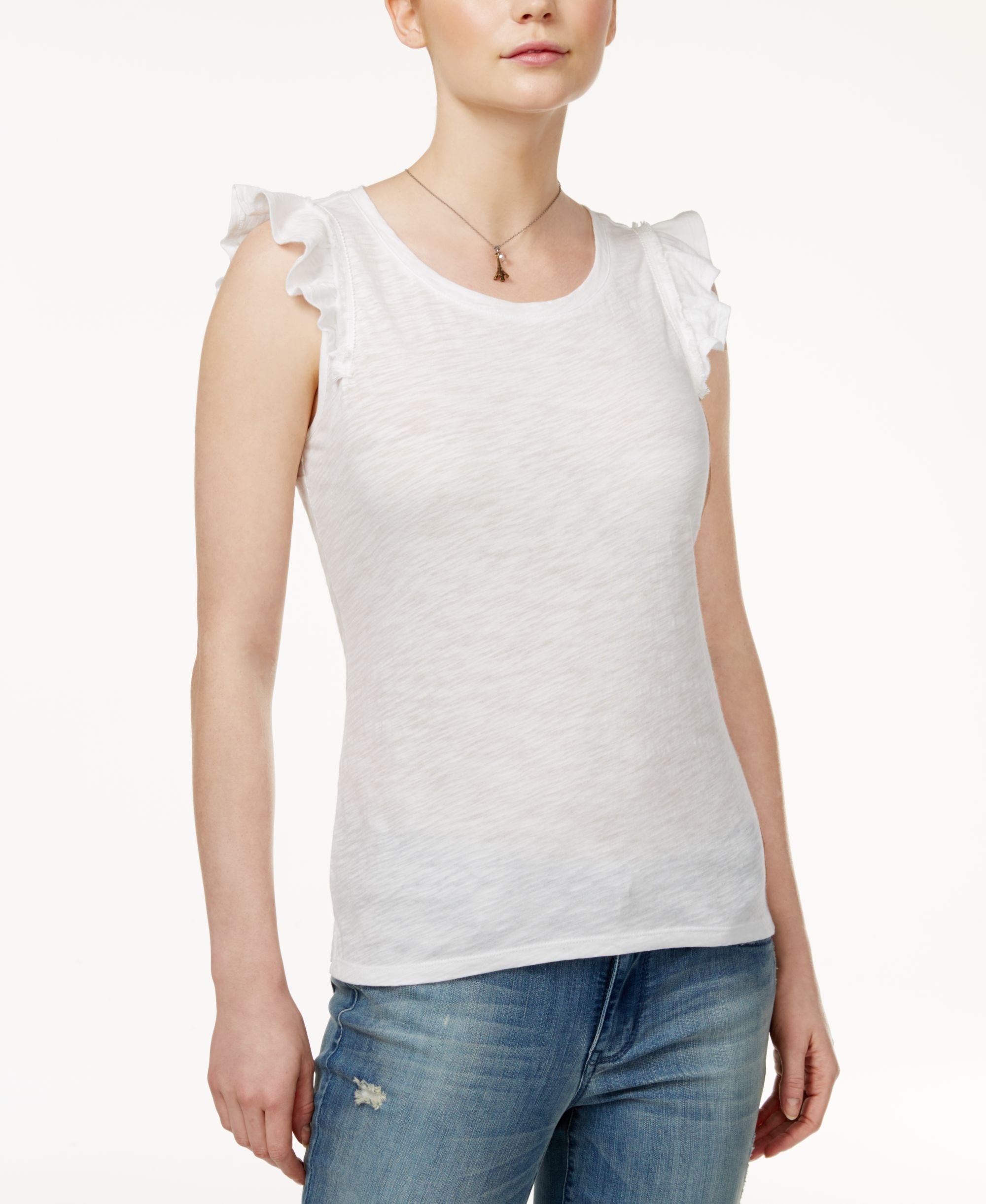 Maison Jules Cotton Flutter Sleeve Top
