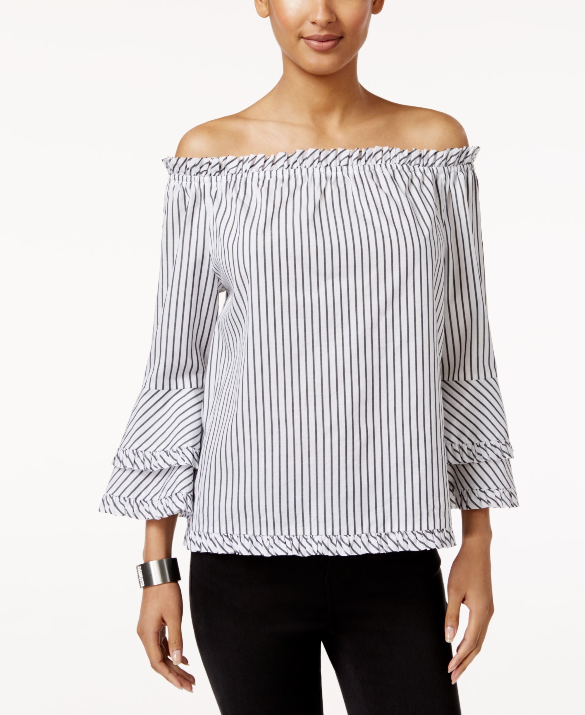 Eci Ruffled Off The Shoulder Top