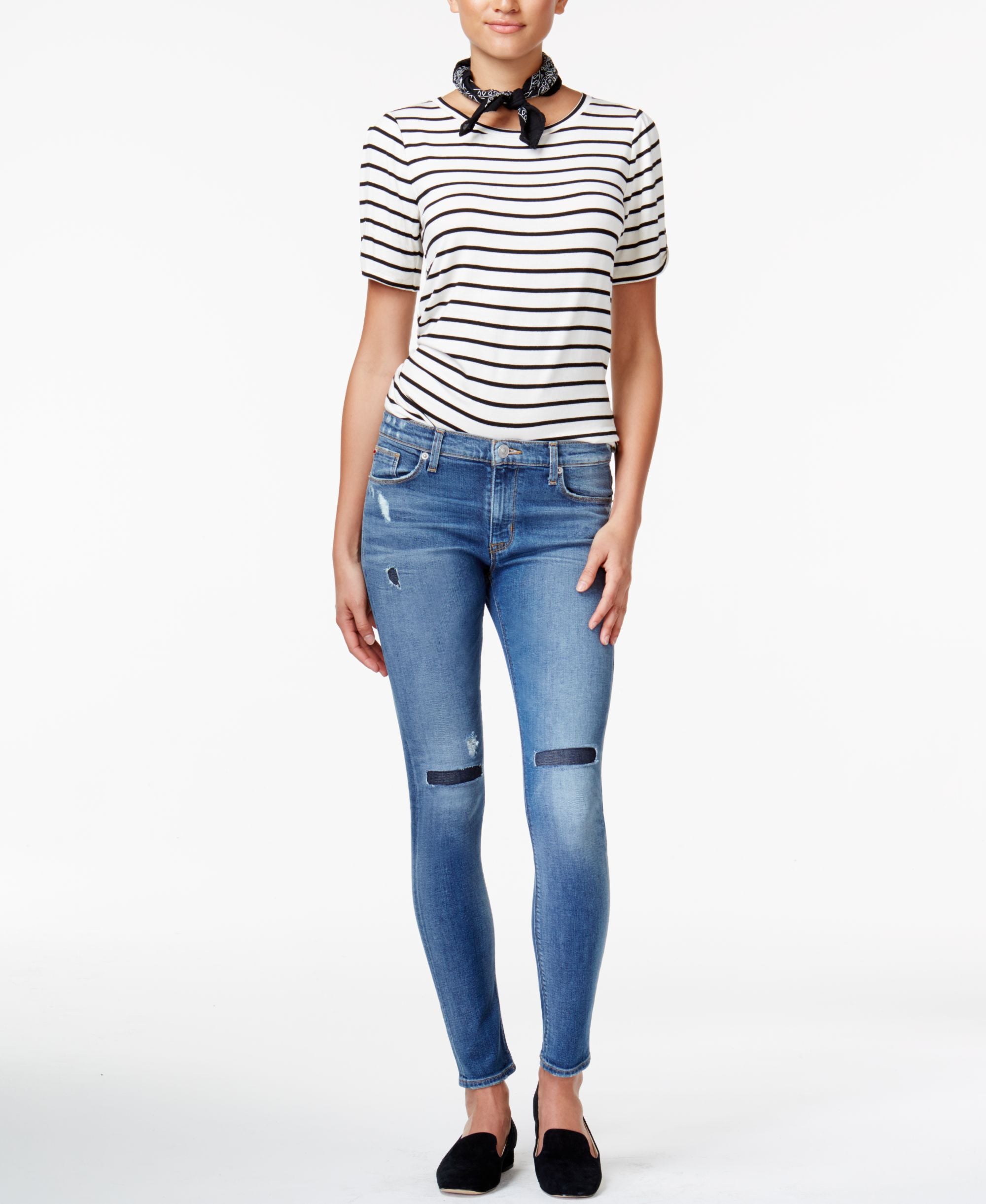 Hudson Nico Ripped Skinny Jeans