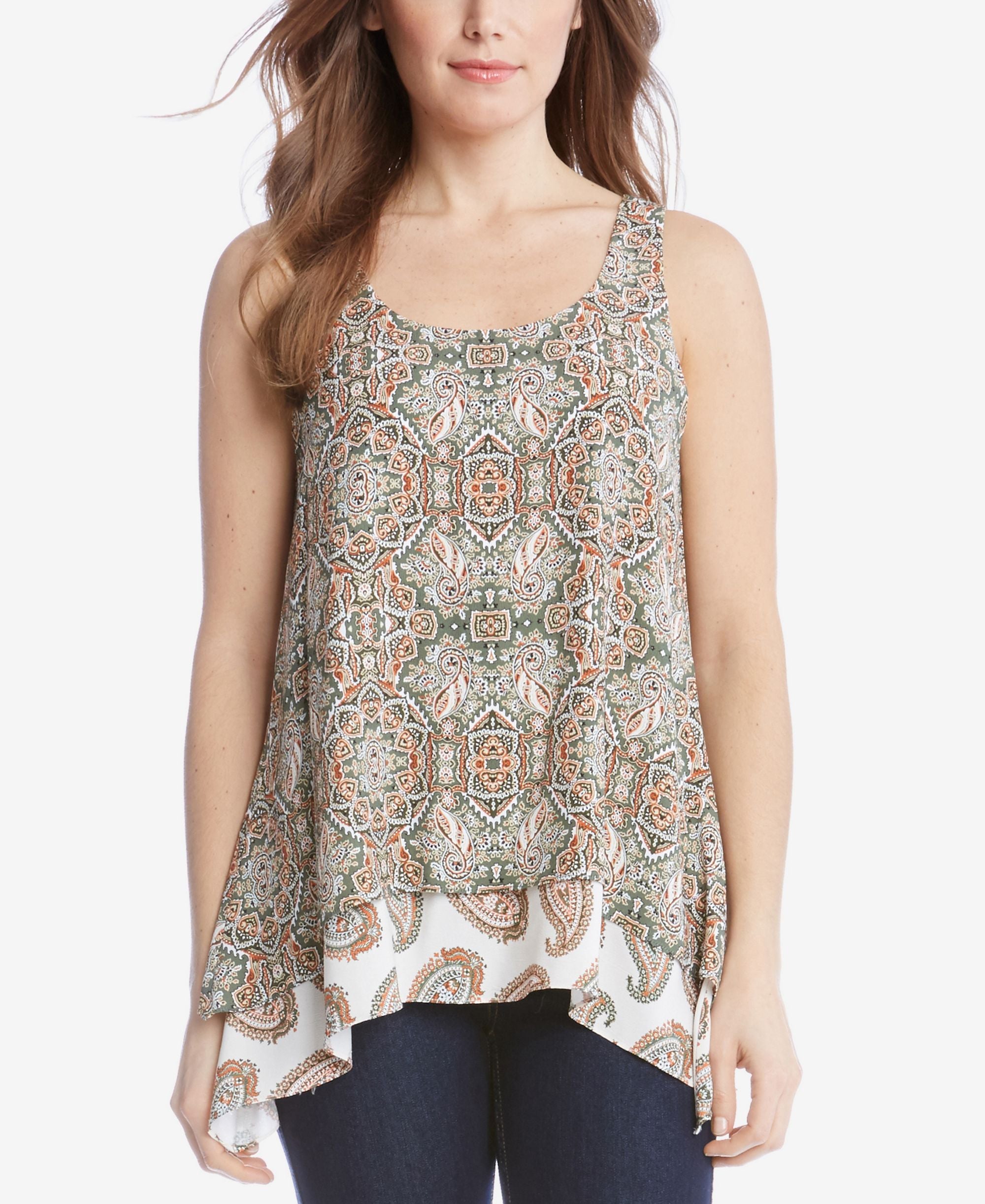Karen Kane Contrast Hem Tank Top