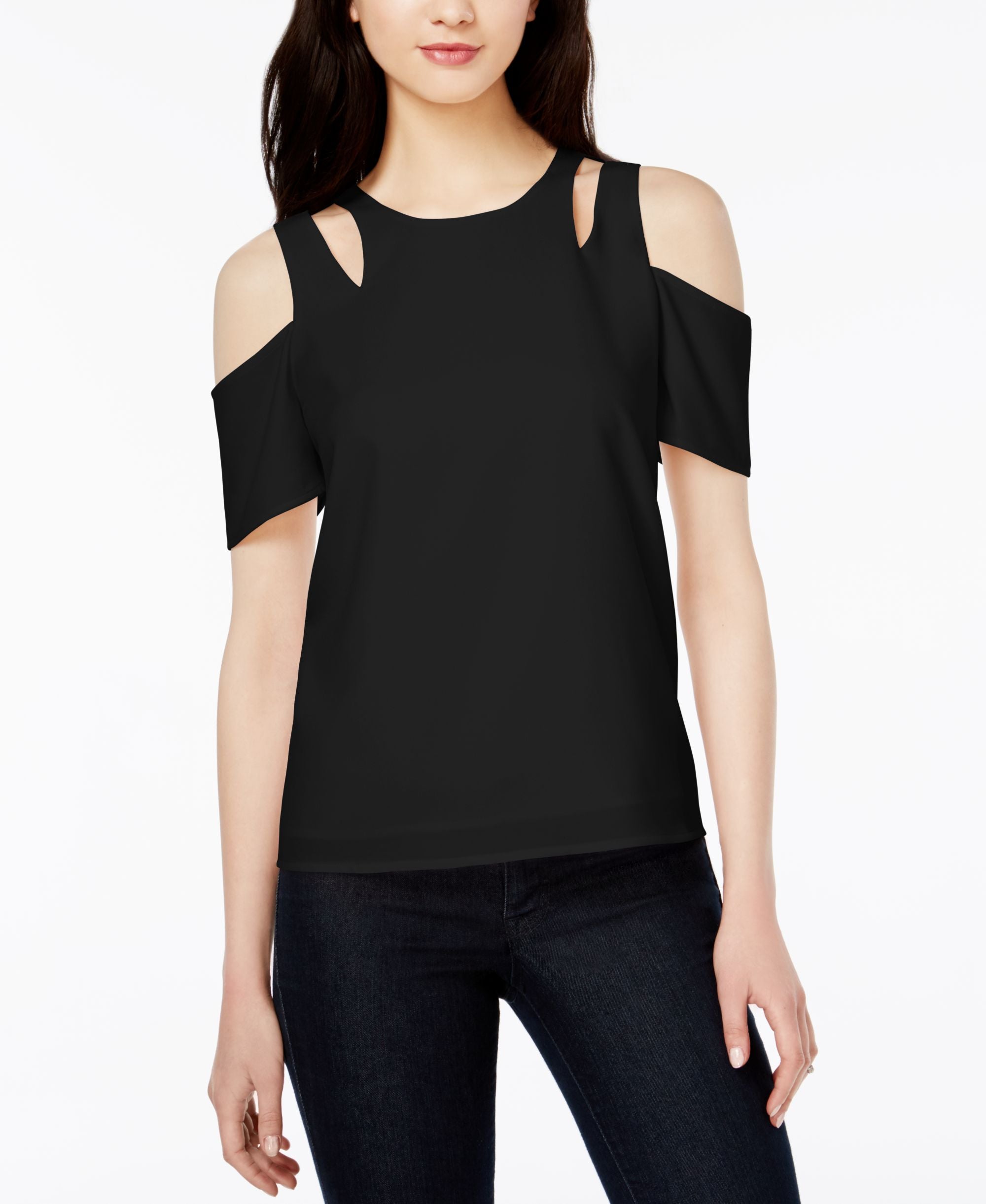 BAR III Cutout Cold Shoulder Top