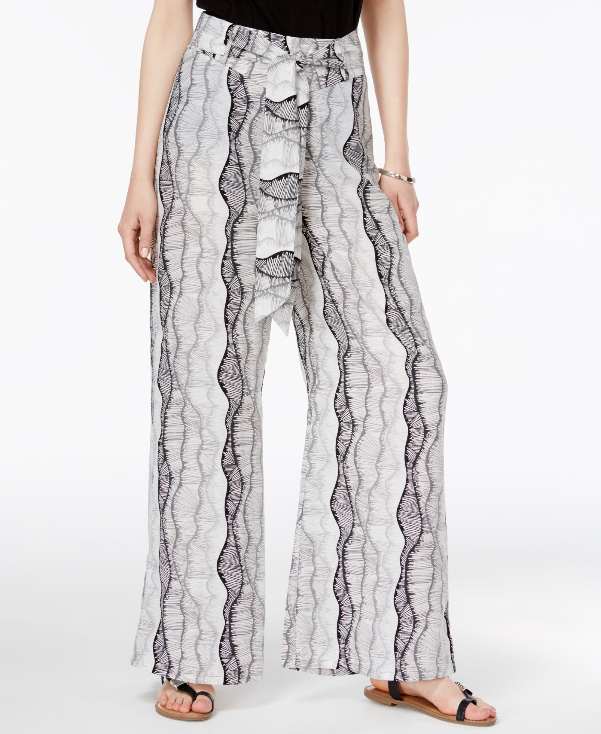 BAR III Printed Wide Leg Pants