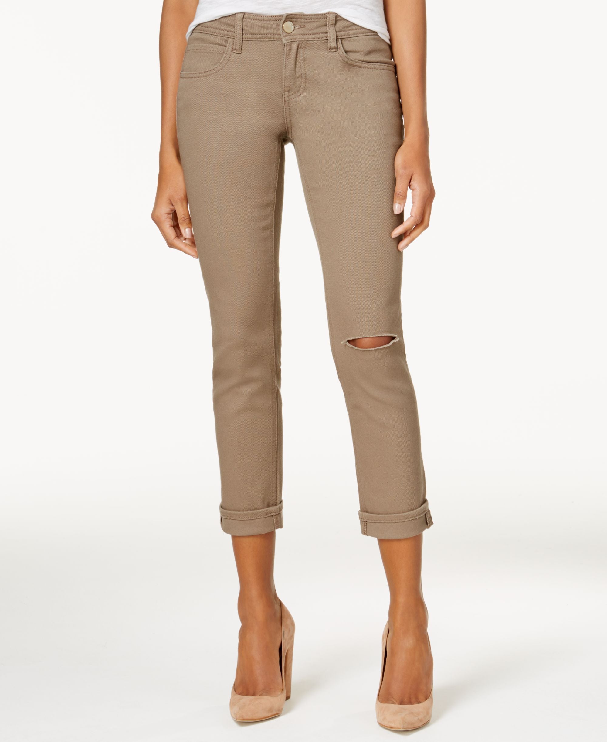 Dollhouse Juniors Colored Ripped Cropped Jeans