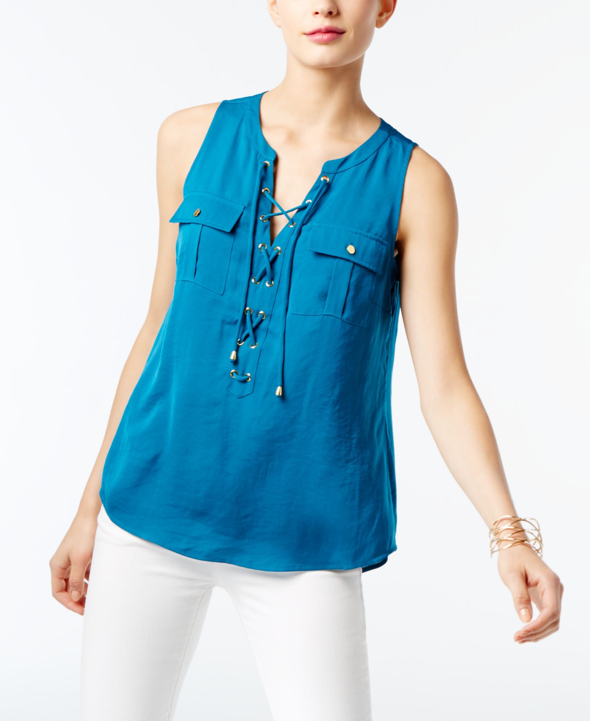INC International Concepts Lace Up Top