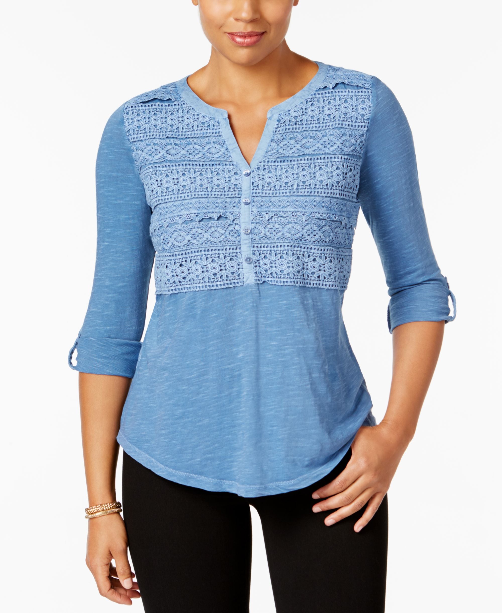 Style & Co Crochet Detail Top