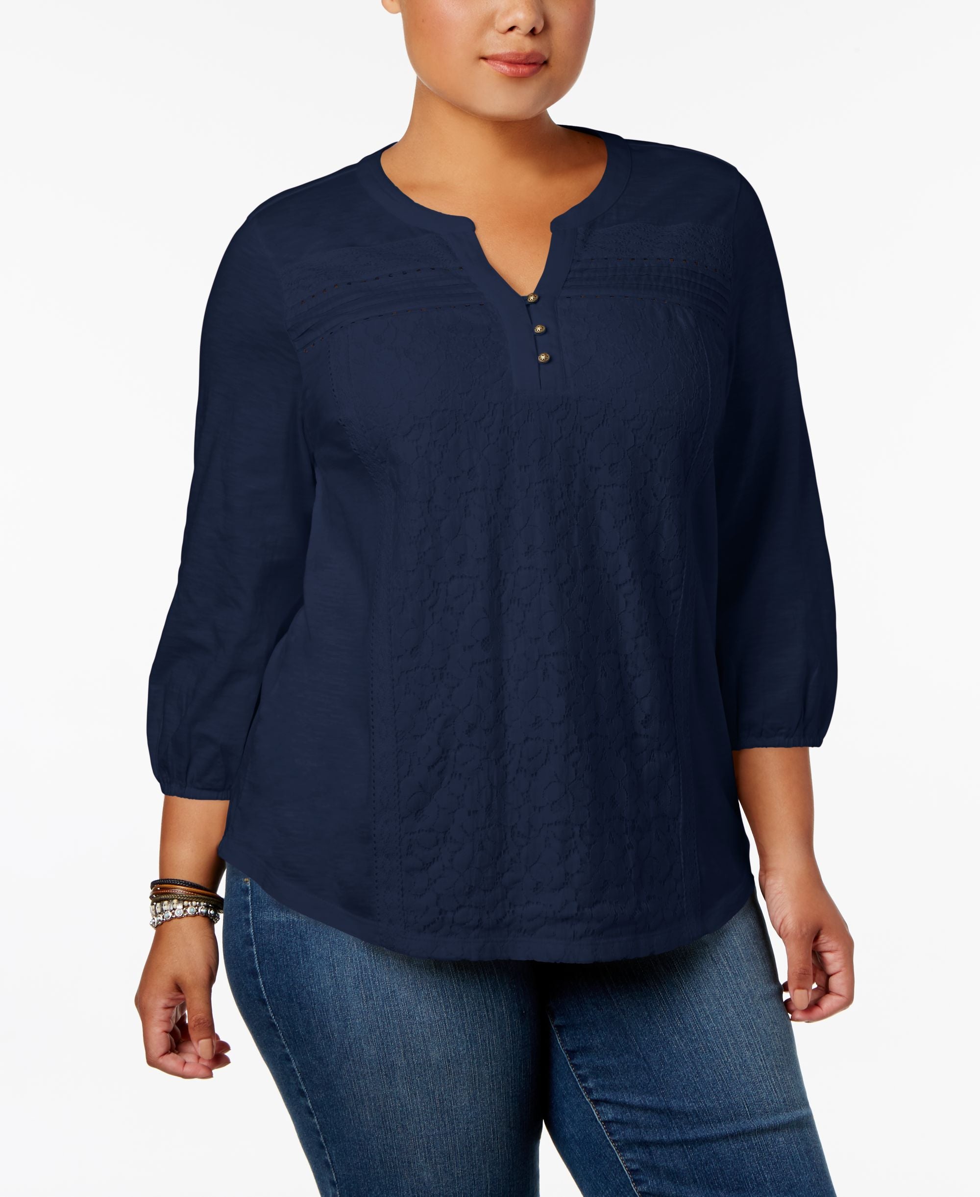 Style & Co Plus Size Lace Top