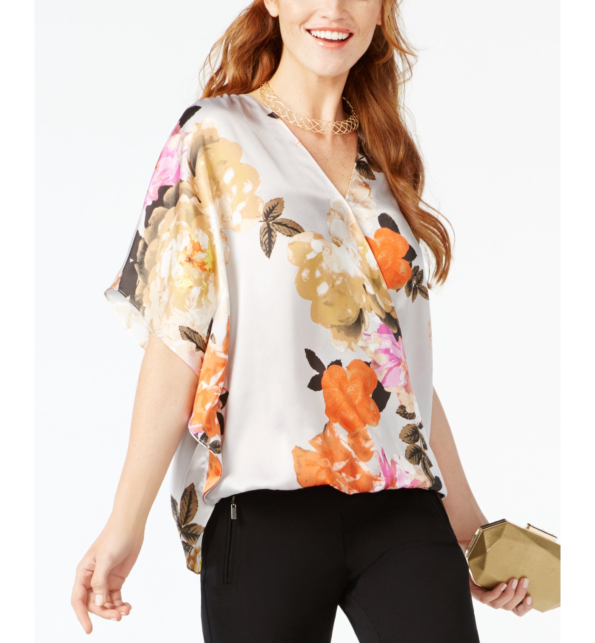 INC International Concepts Butterfly-Sleeve Top