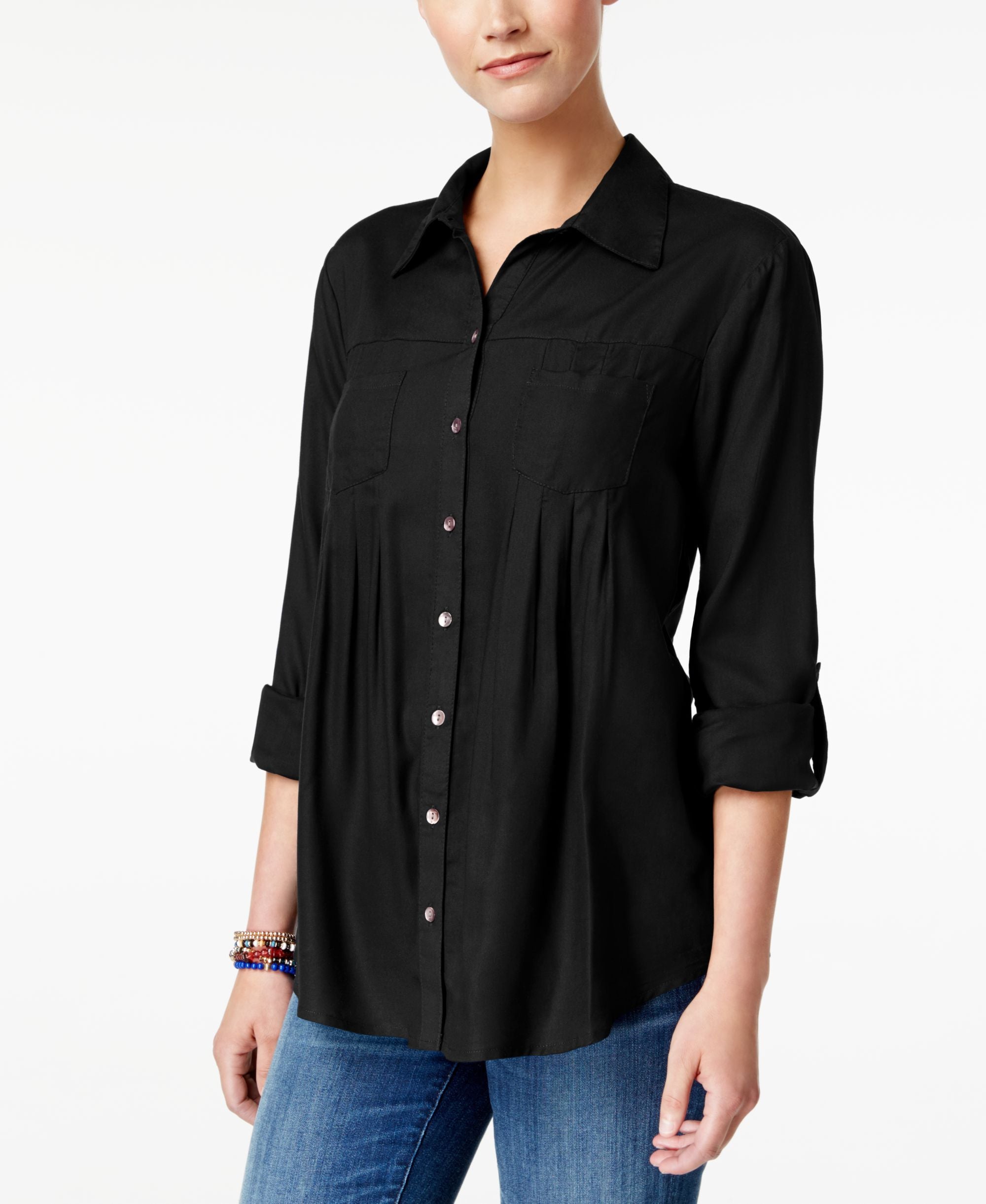 Style & Co Roll Tab Shirt