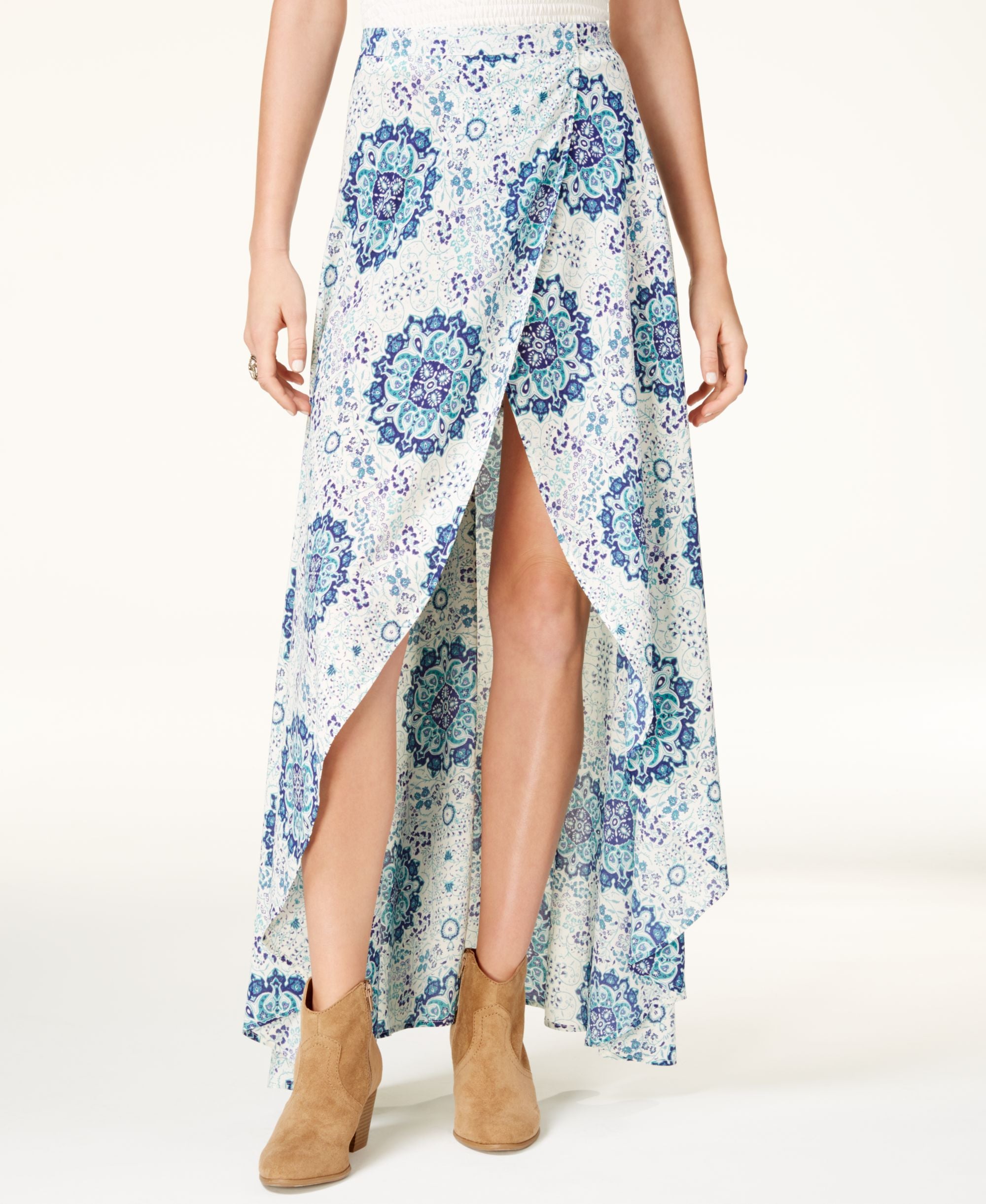 American Rag Juniors Printed High Low Wrap Skirt