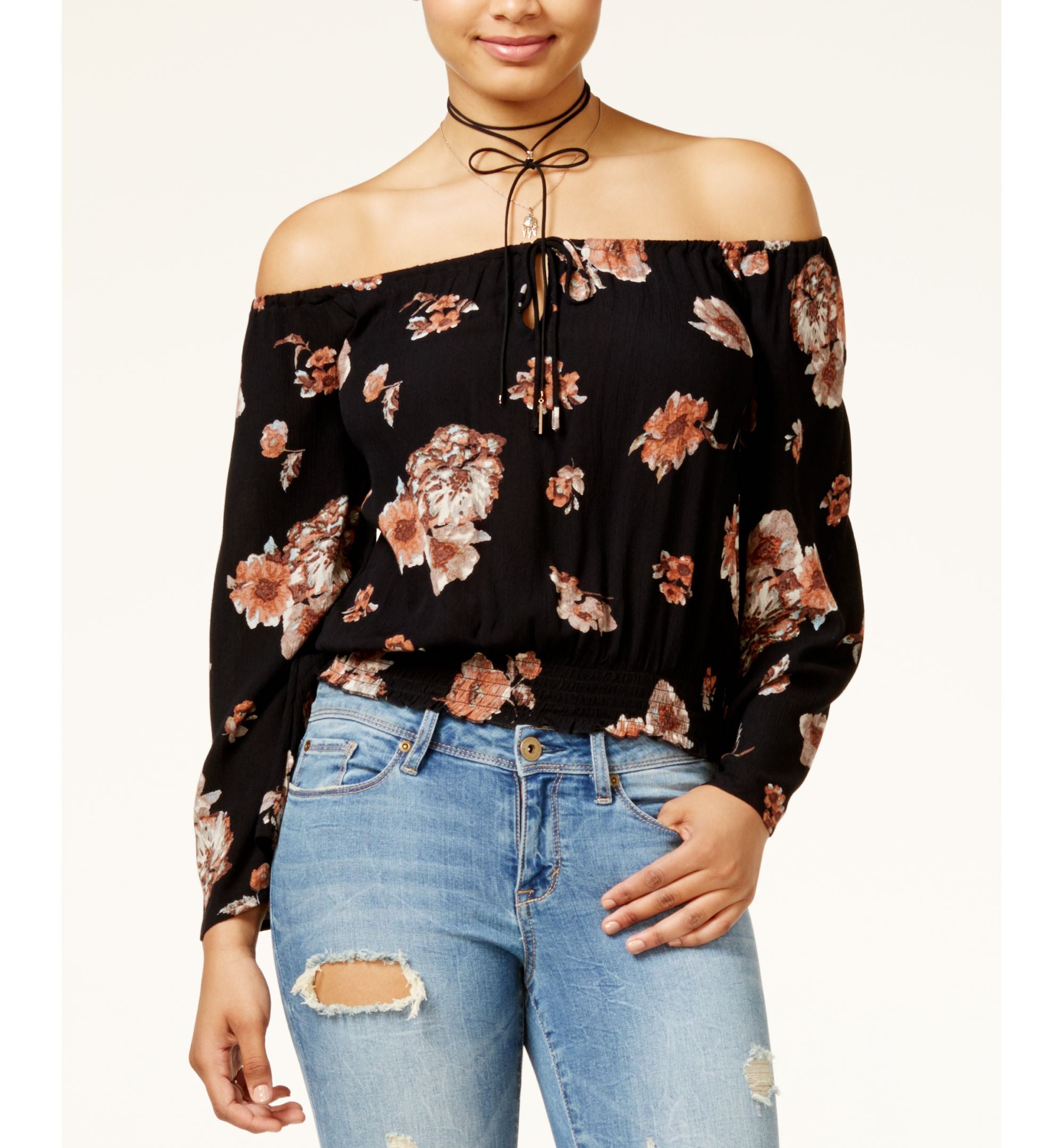 Love Fire Juniors Off The Shoulder Crop Top