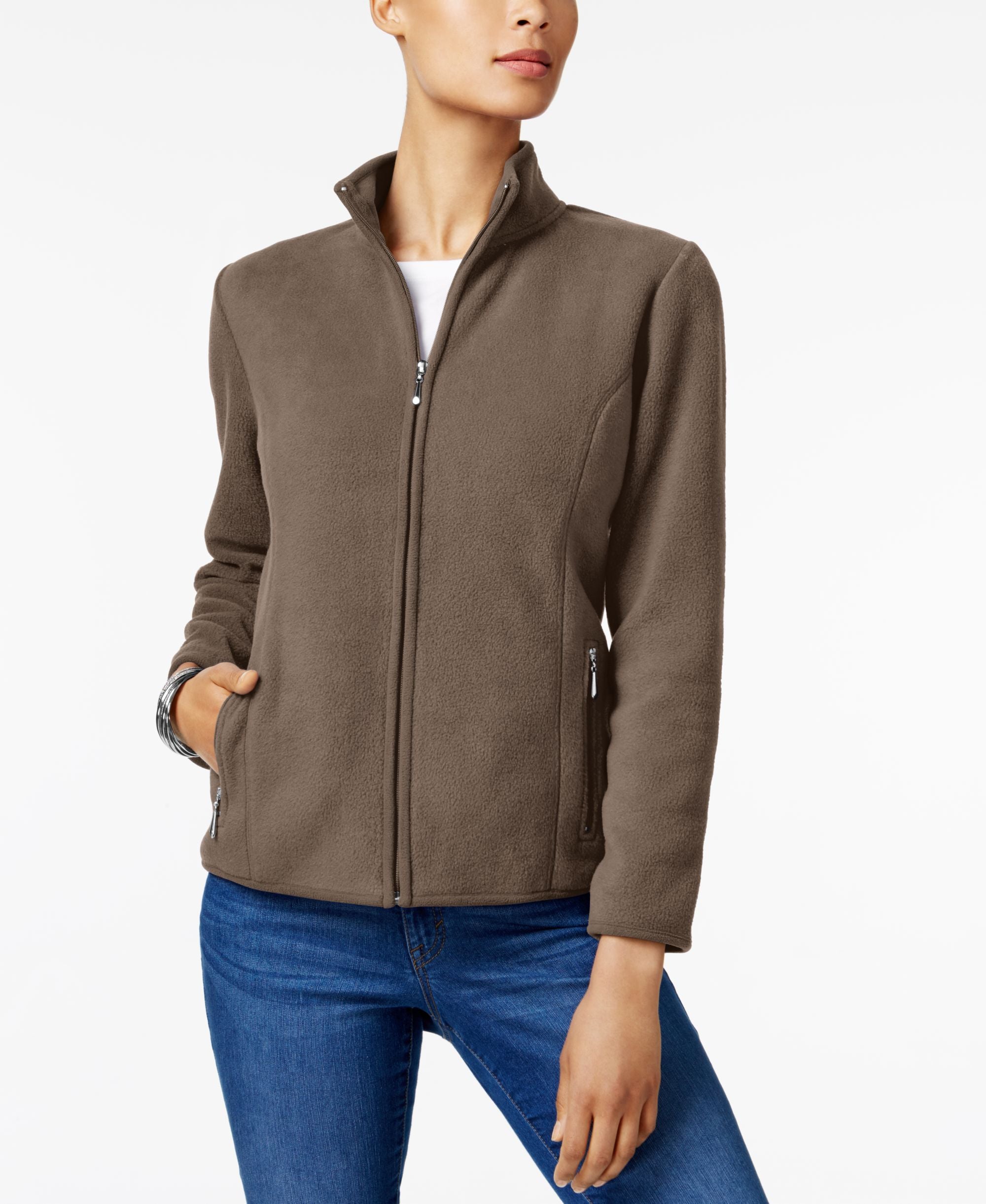 Karen Scott Zeroproof Fleece Jacket