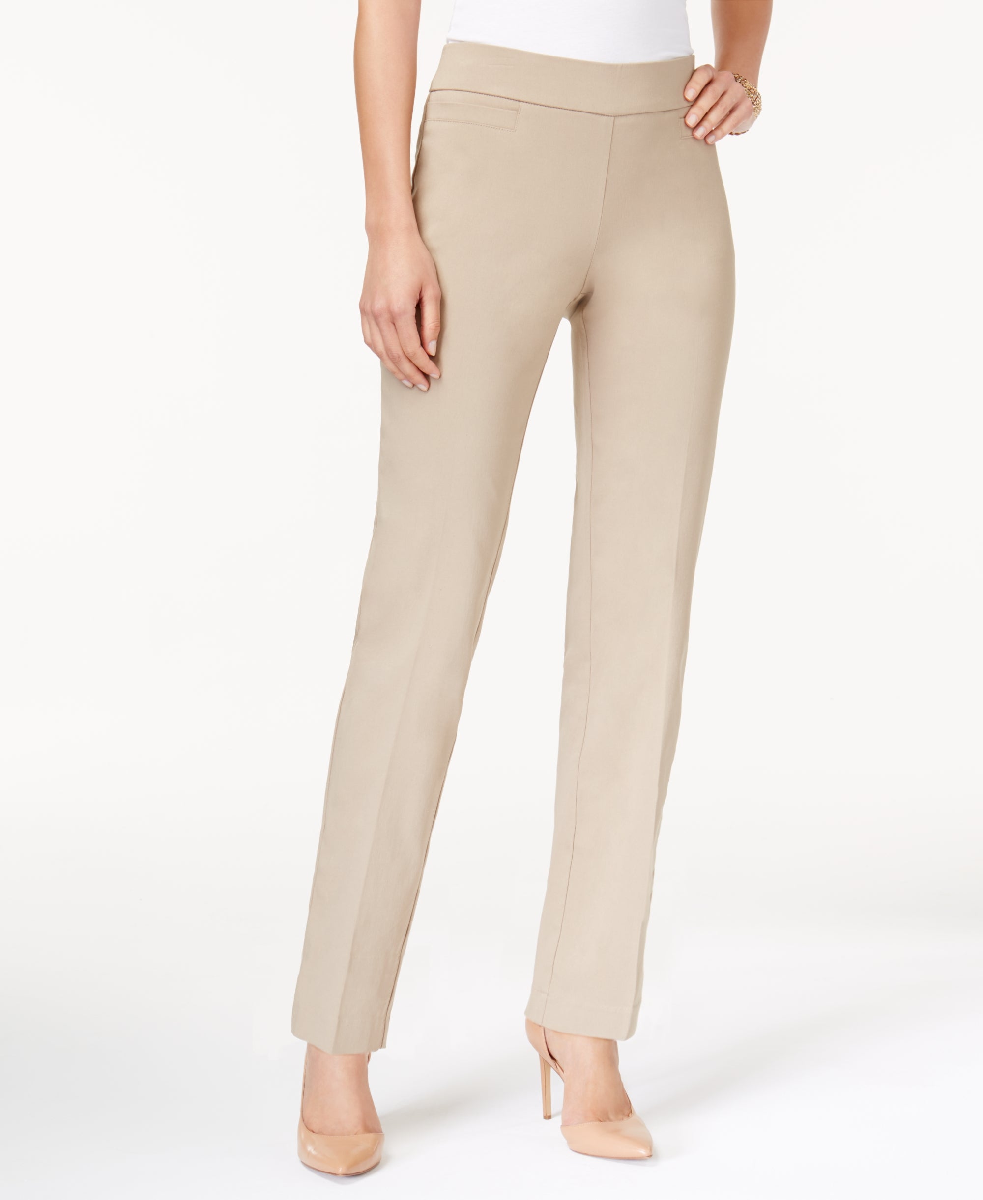 Pull-On Tummy Control Straight Leg Pants