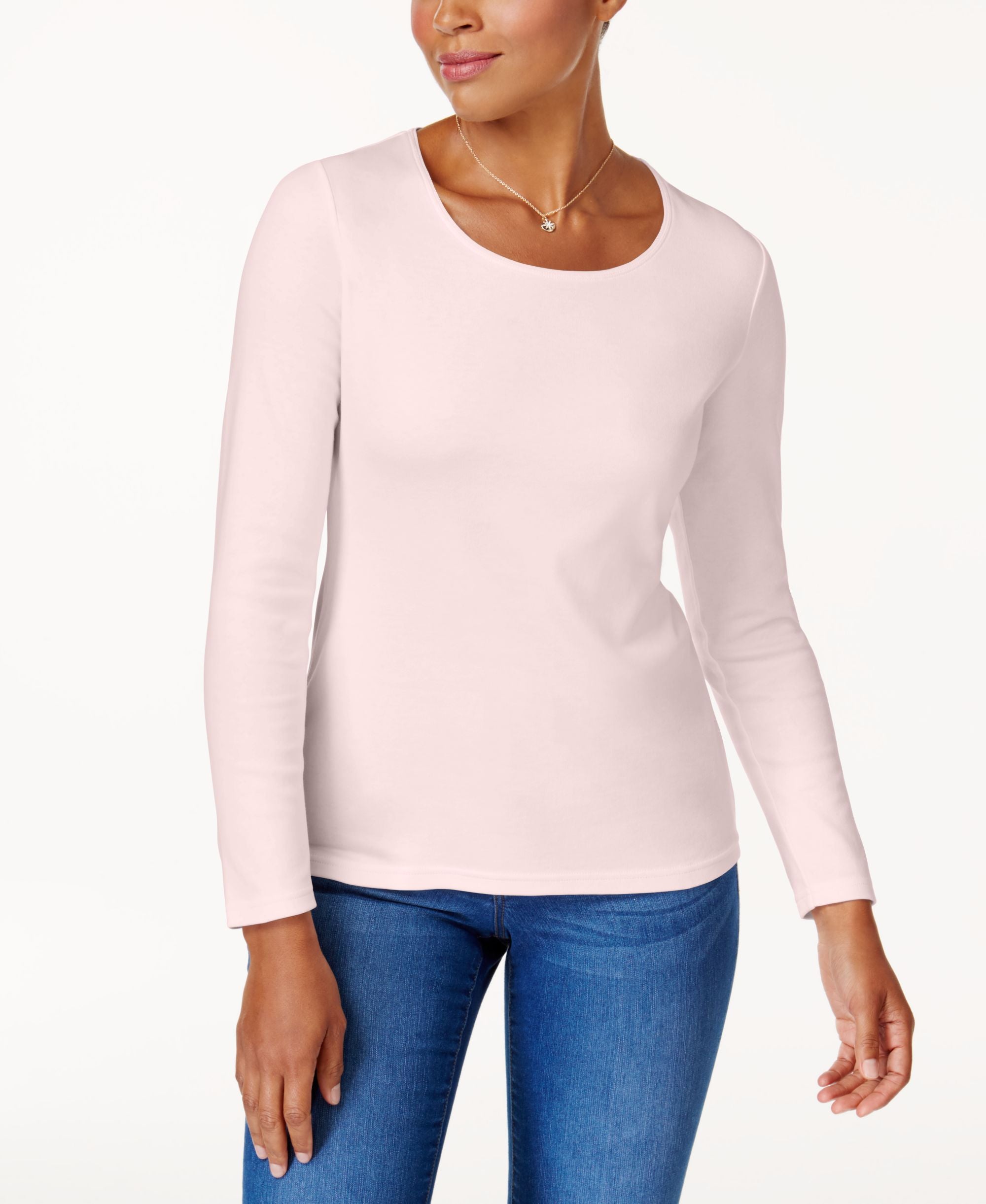 Karen Scott Cotton Scoop Neck Top