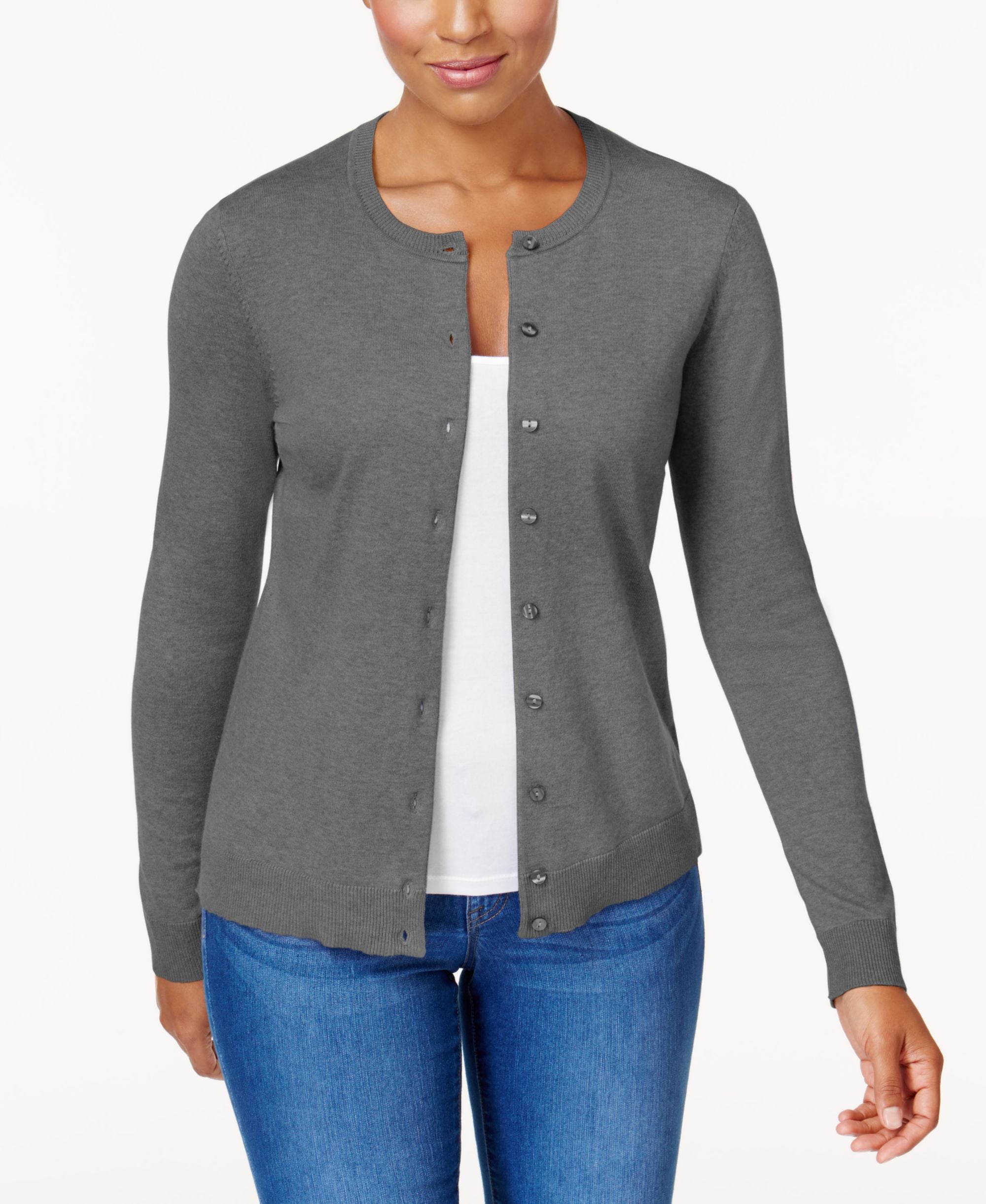 Karen Scott Crew Neck Cardigan
