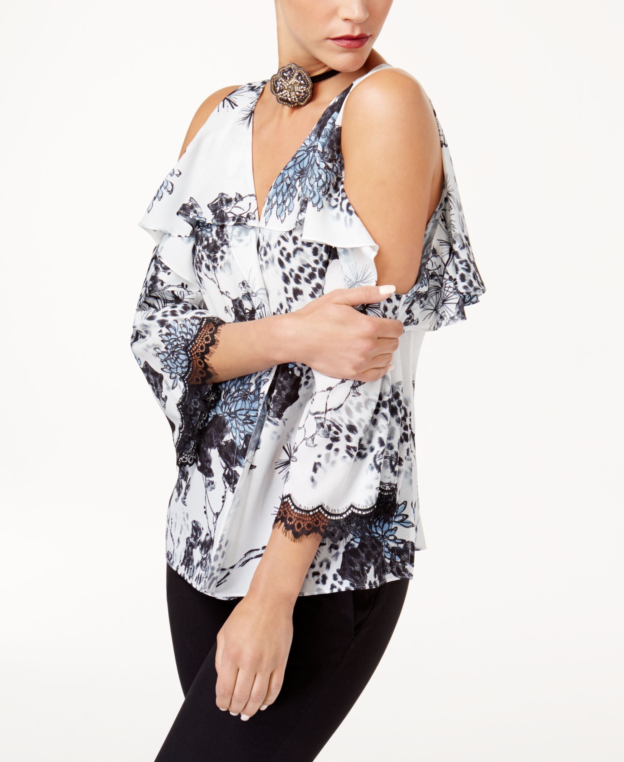 Kobi Silk Cold Shoulder Top