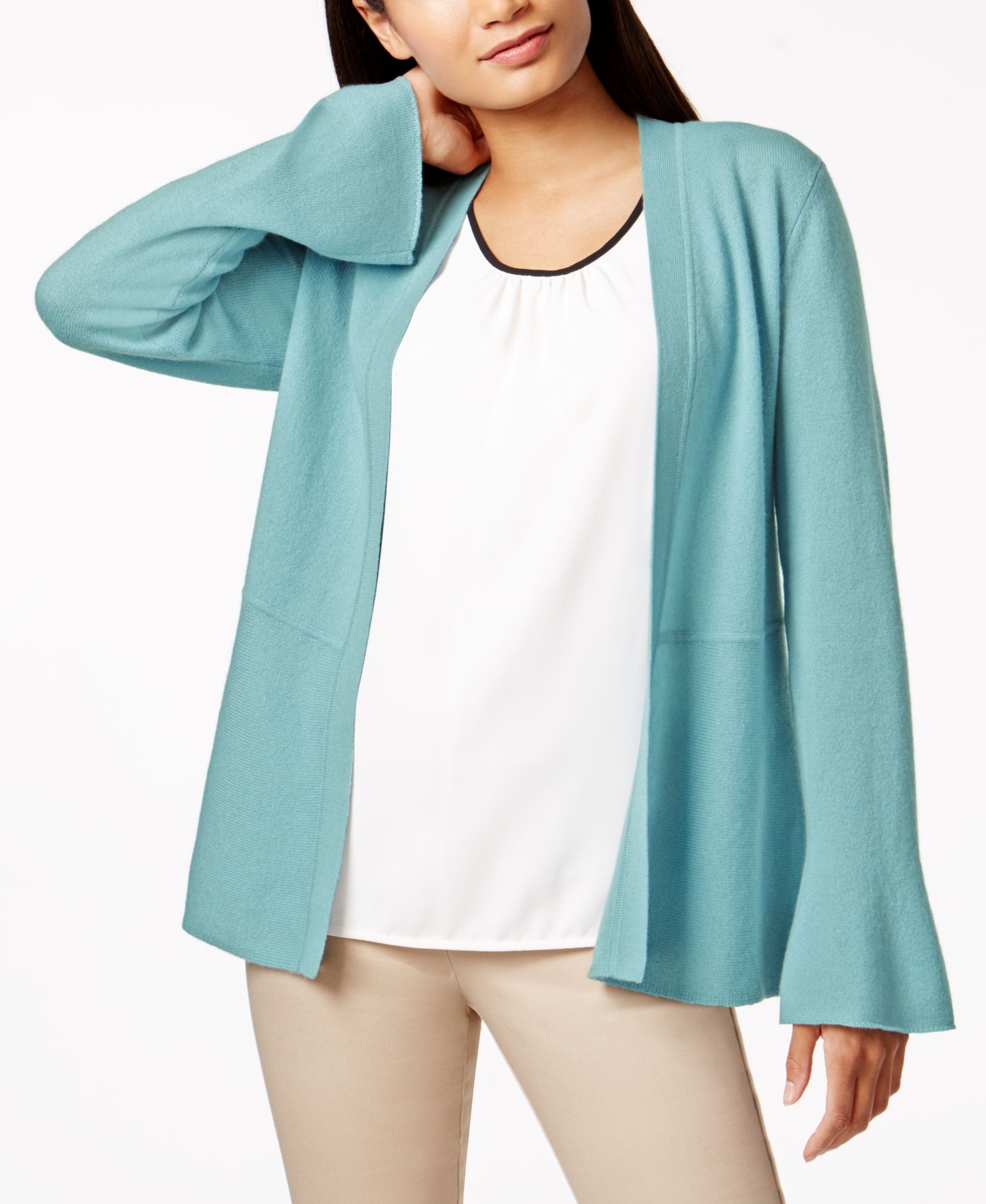 Charter Club Cashmere Peplum Cardigan