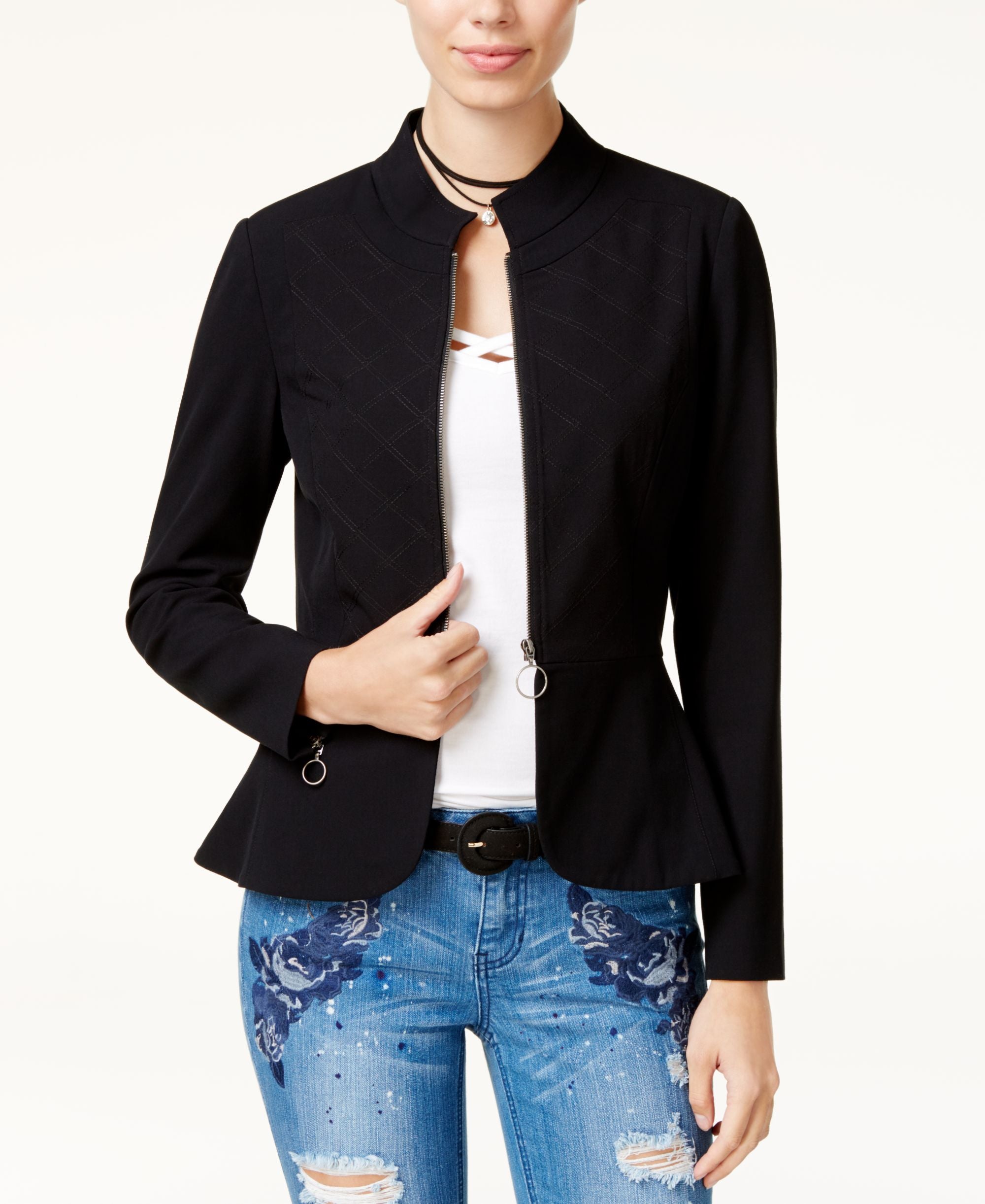 XOXO Juniors Quilted Peplum Jacket