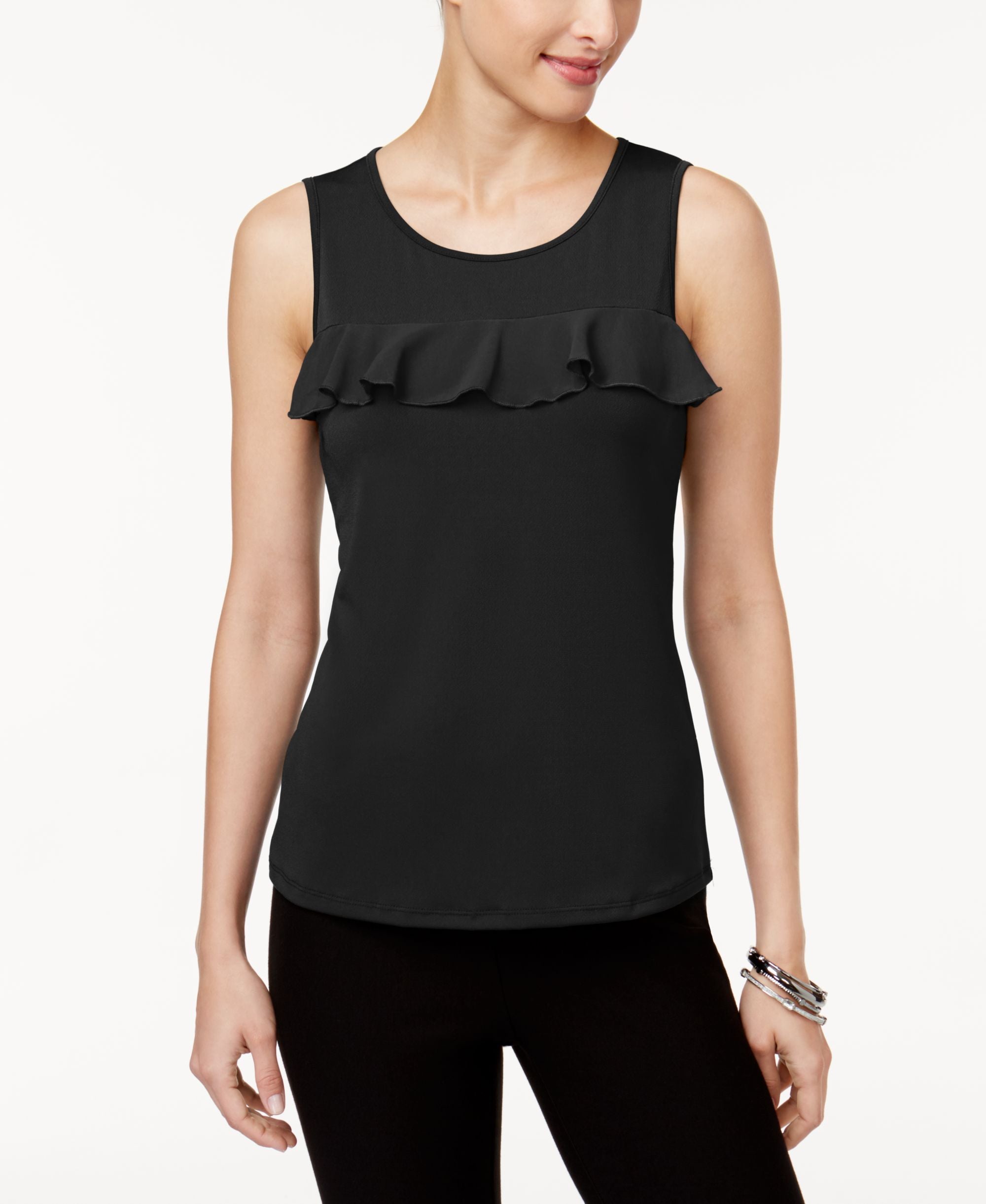 Cable Gauge Ruffled Illusion Top