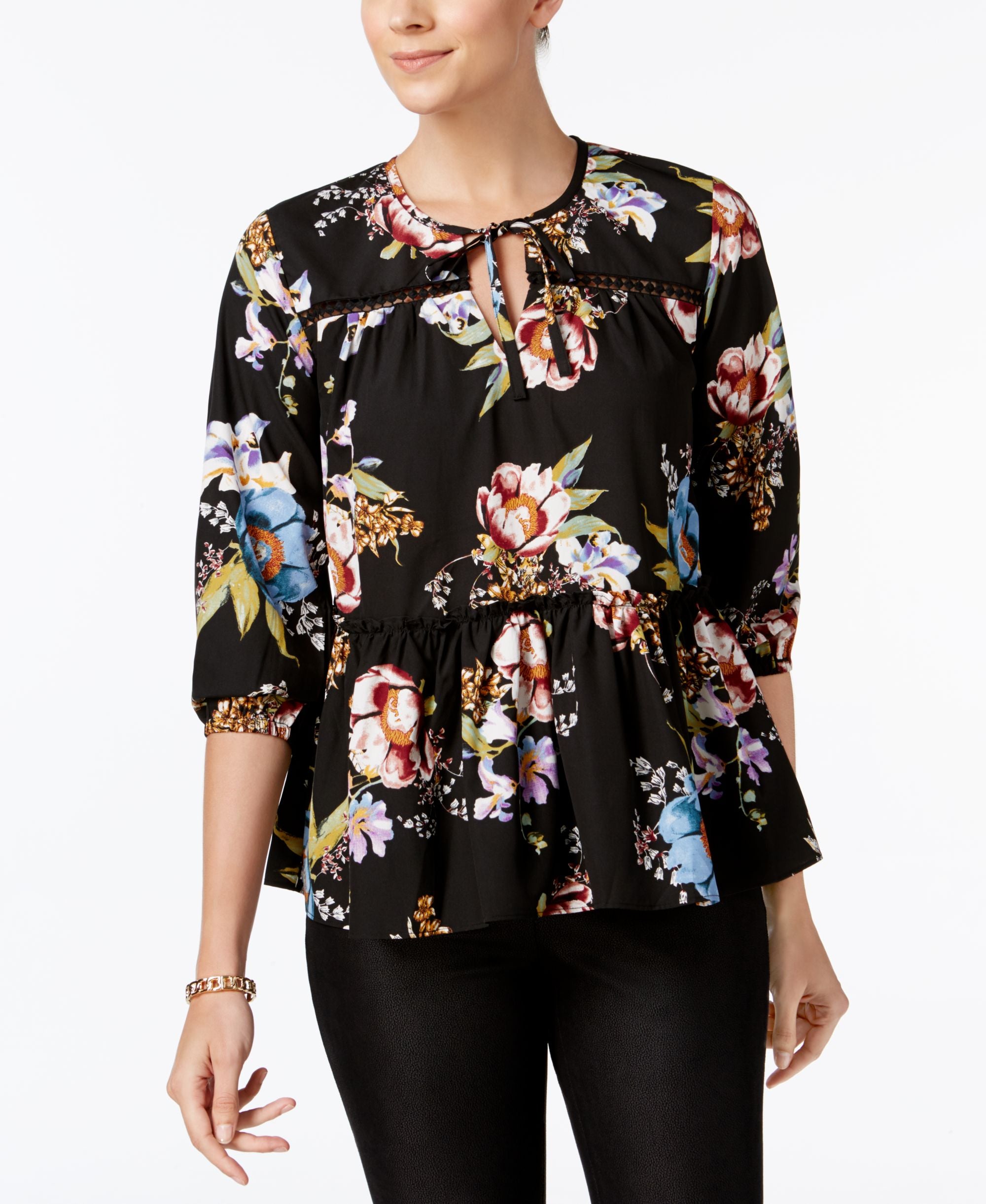 Olivia & Grace Printed Peasant Top