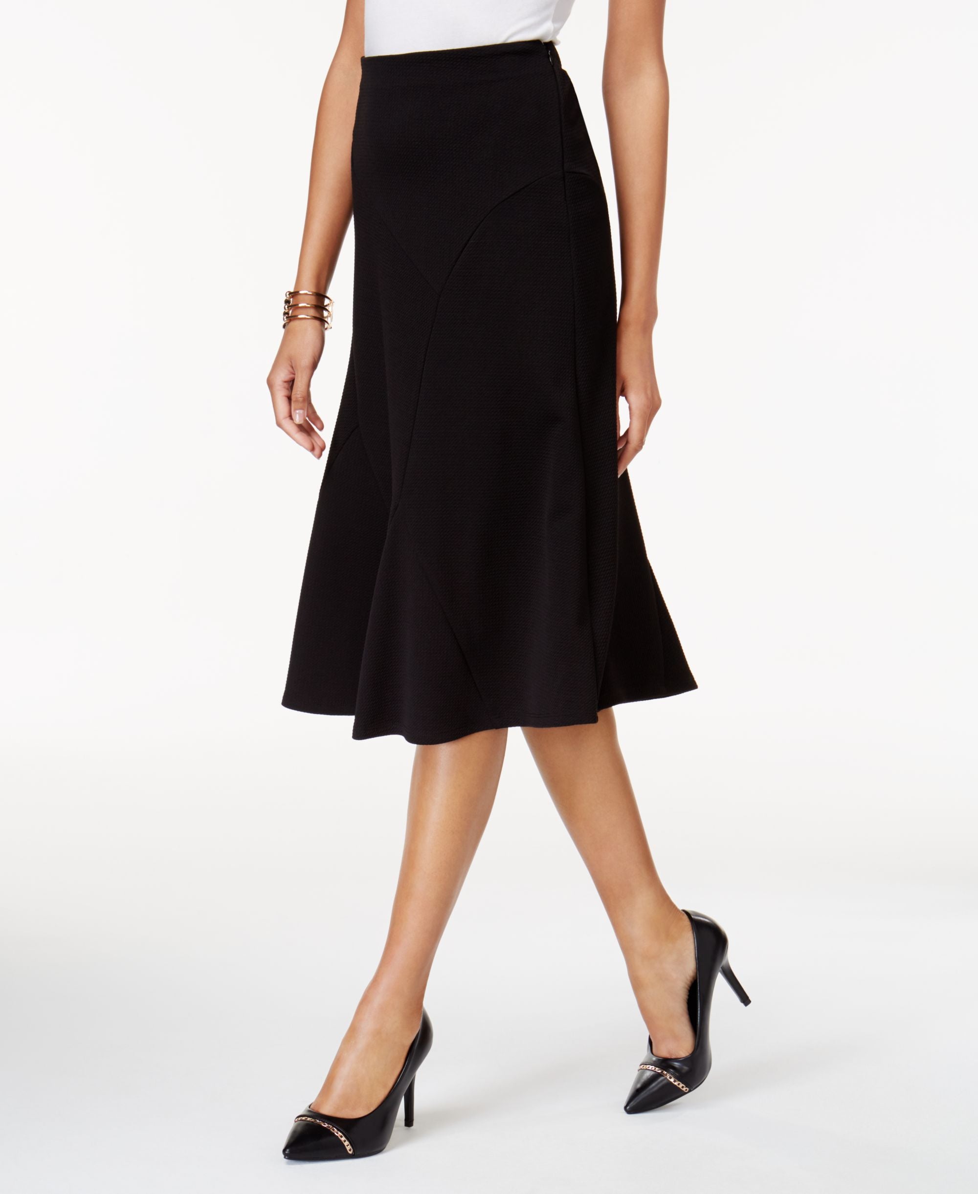 NY Collection Jacquard A Line Skirt