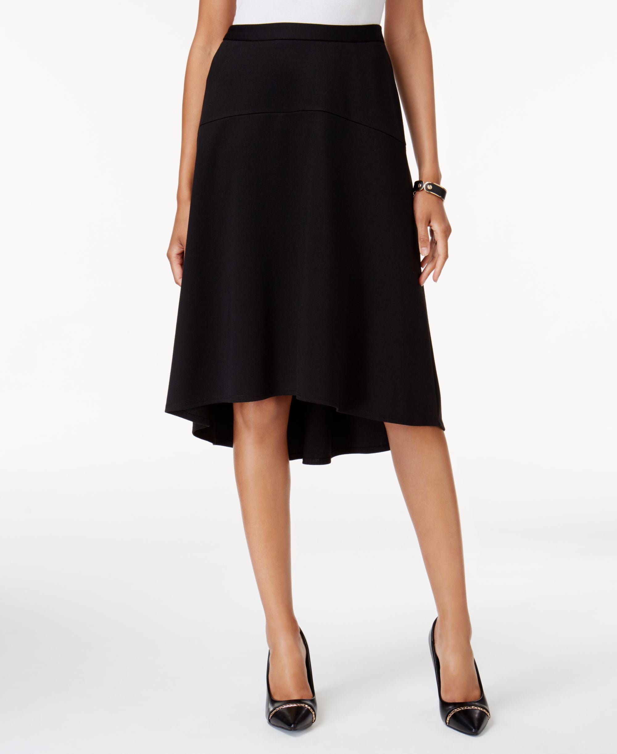 NY Collection Plaid High Low Skirt