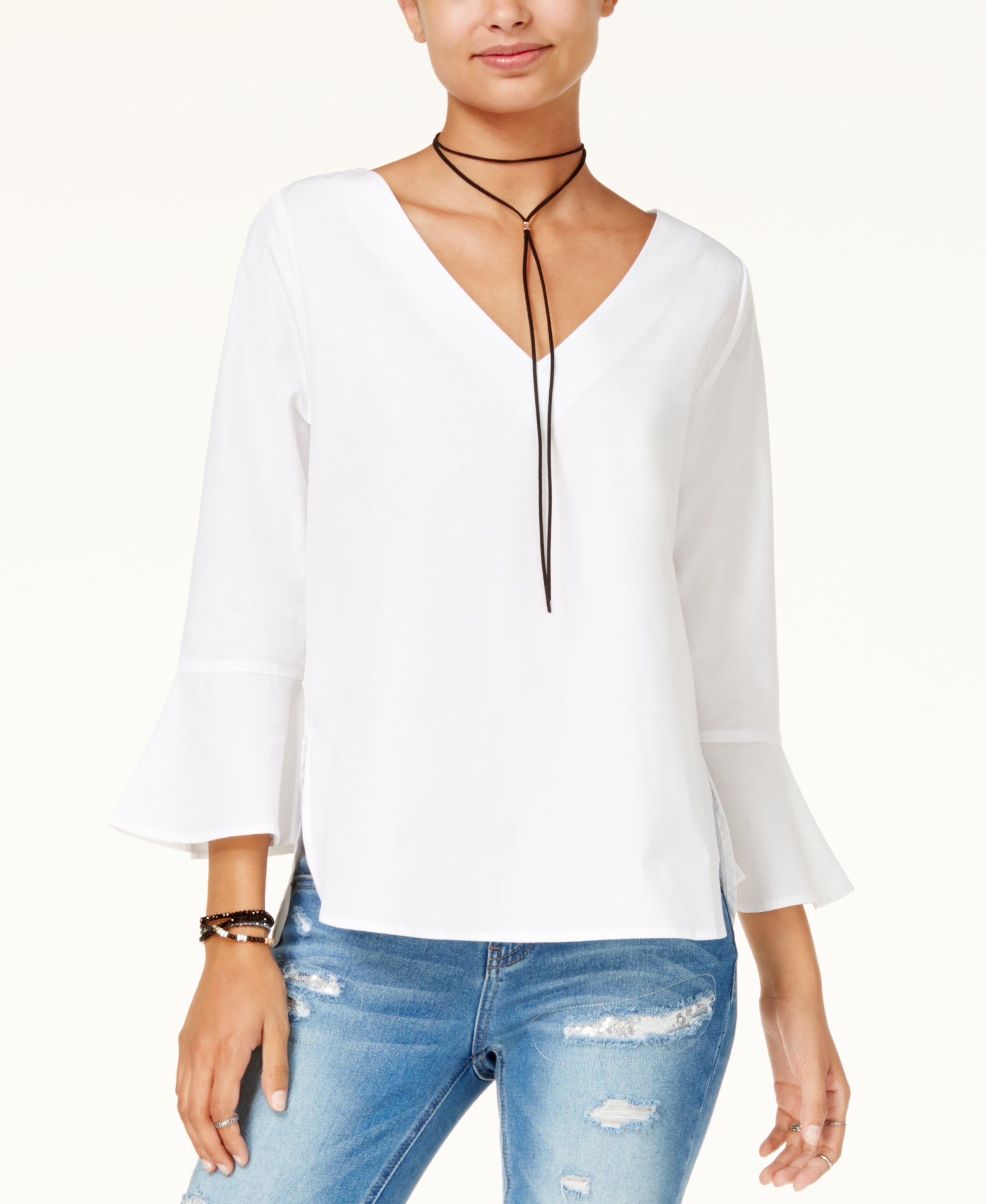 7 Sisters Juniors' Ruffle-Sleeve Top