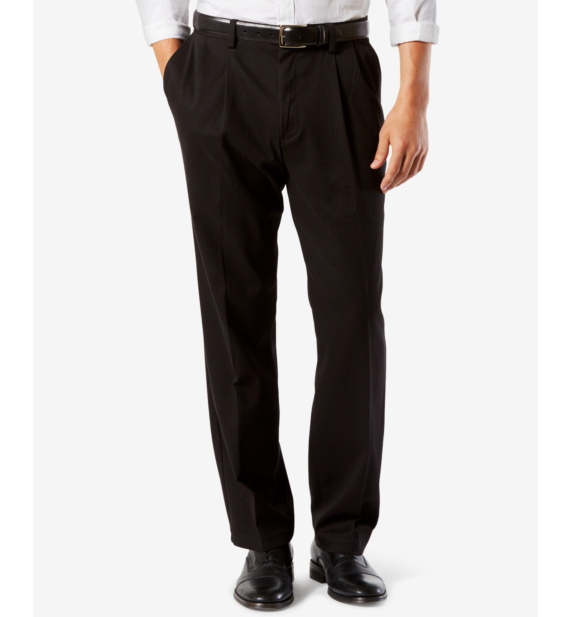 Men's Big & Tall Easy Classic Pleated Fit Khaki Stretch Pants
