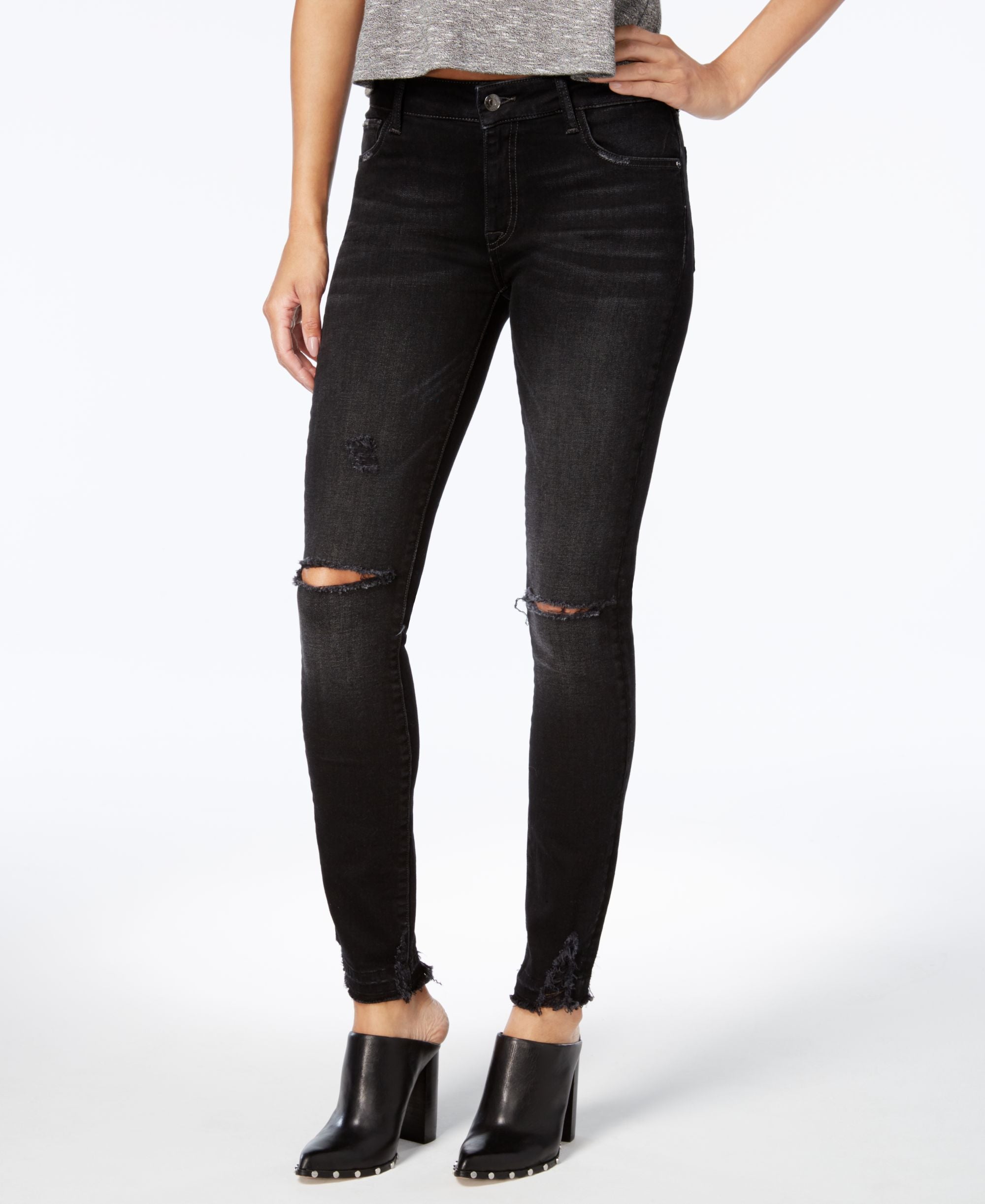 M1858 Kristen Ripped Skinny Jeans